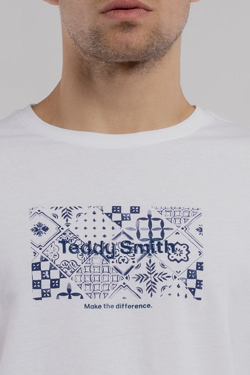 Teddy Smith T-Ares MC t-shirt homme blanc imprimé