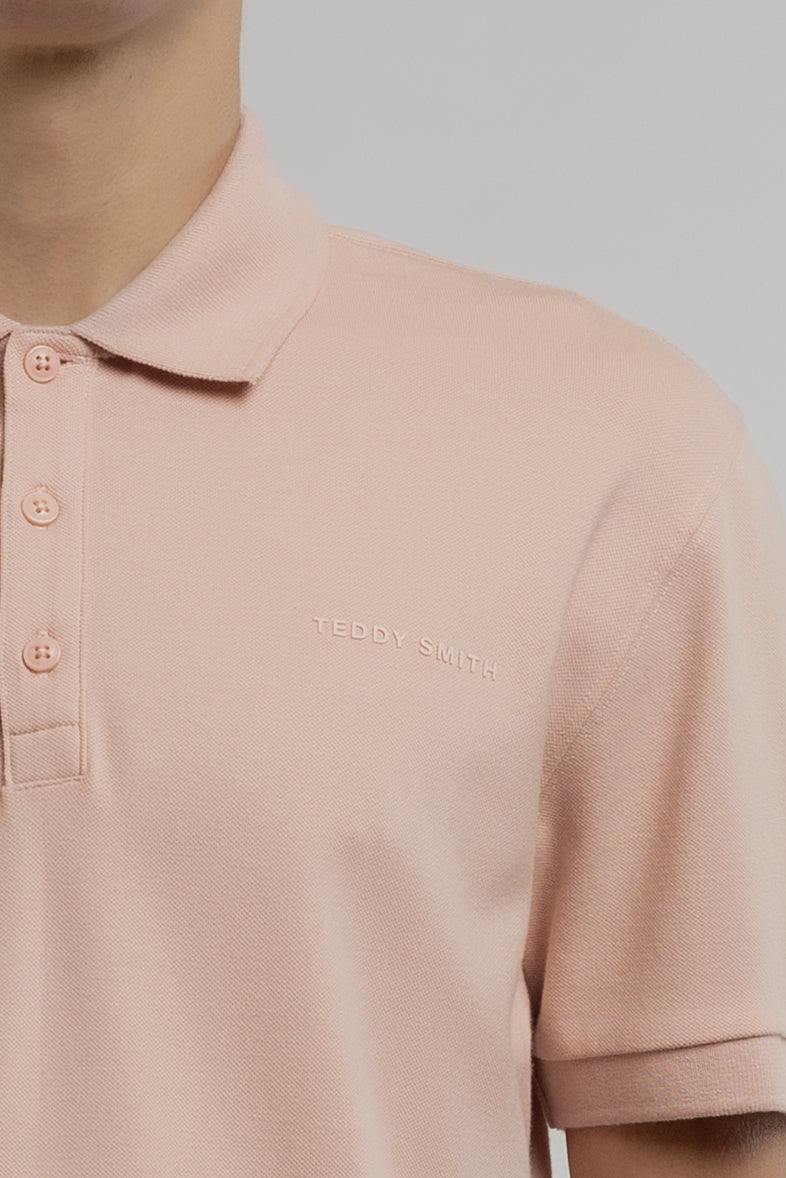 Teddy Smith P-Alban MC polo rose pastel piqué
