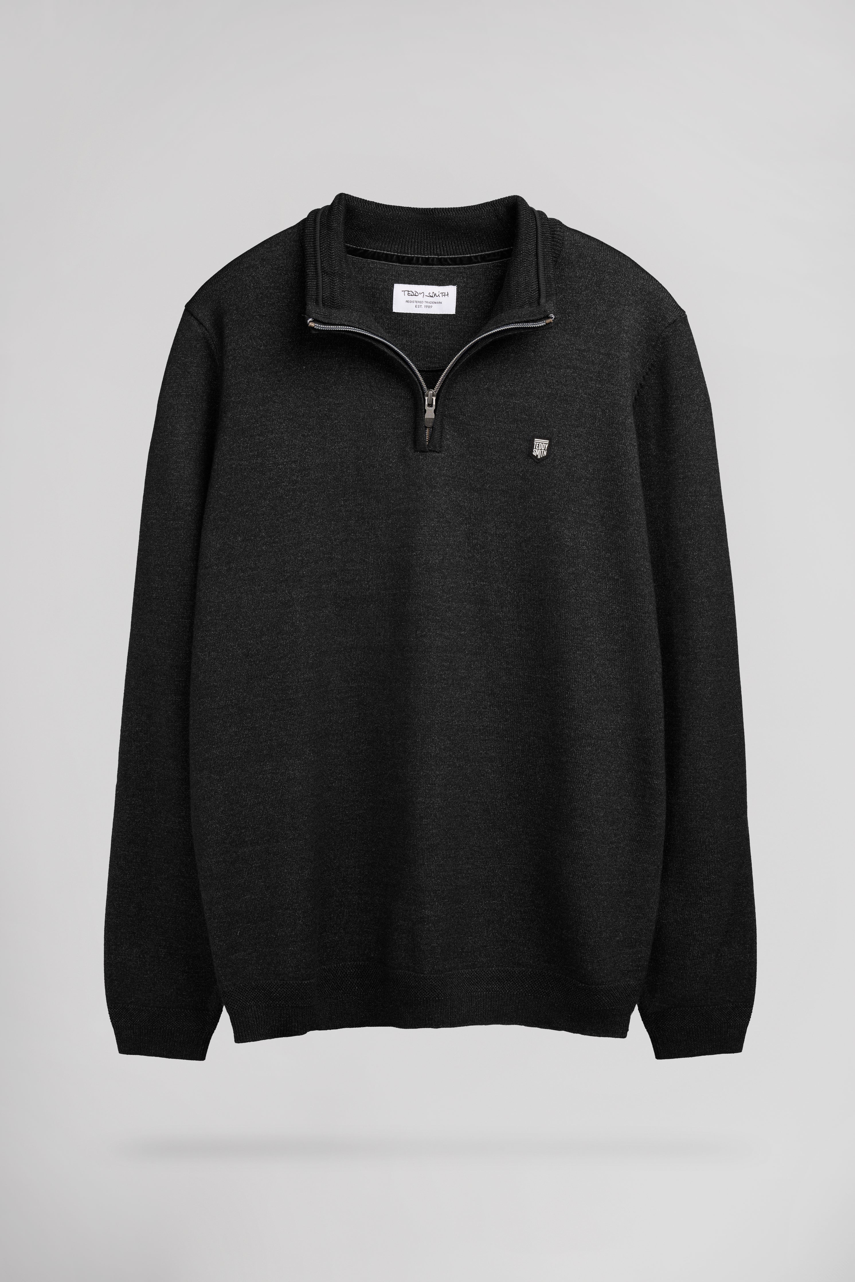 Teddy Smith P-Marty 2 pull gris anthracite col zippé