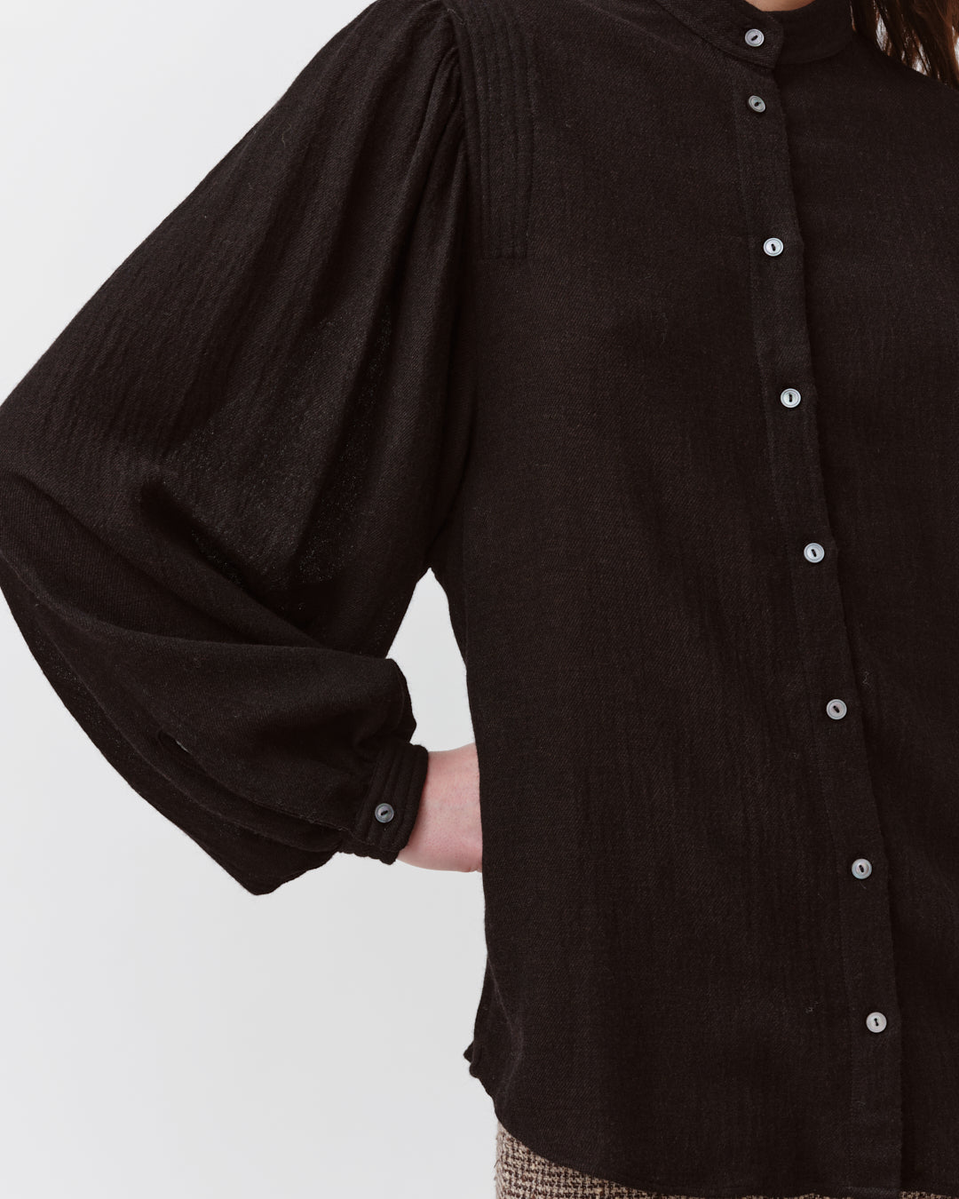 DIEGA CAMOA chemise chocolat viscose laine