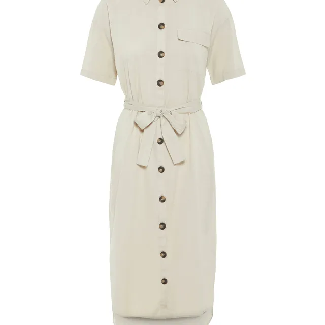 Noisy May robe chemise longue boutonnée ceinture