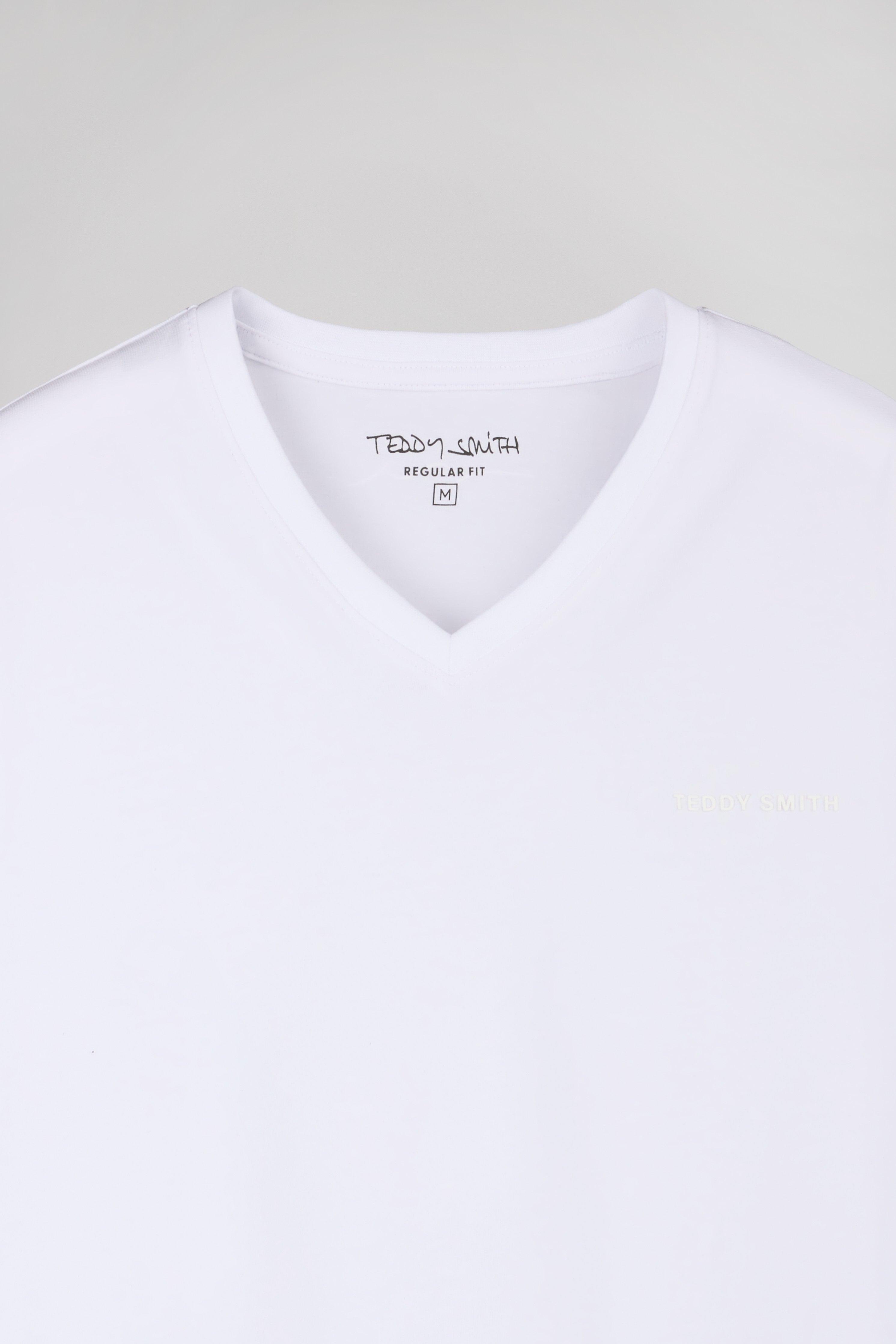 Teddy Smith Tawax 2 MC t-shirt col V blanc coton