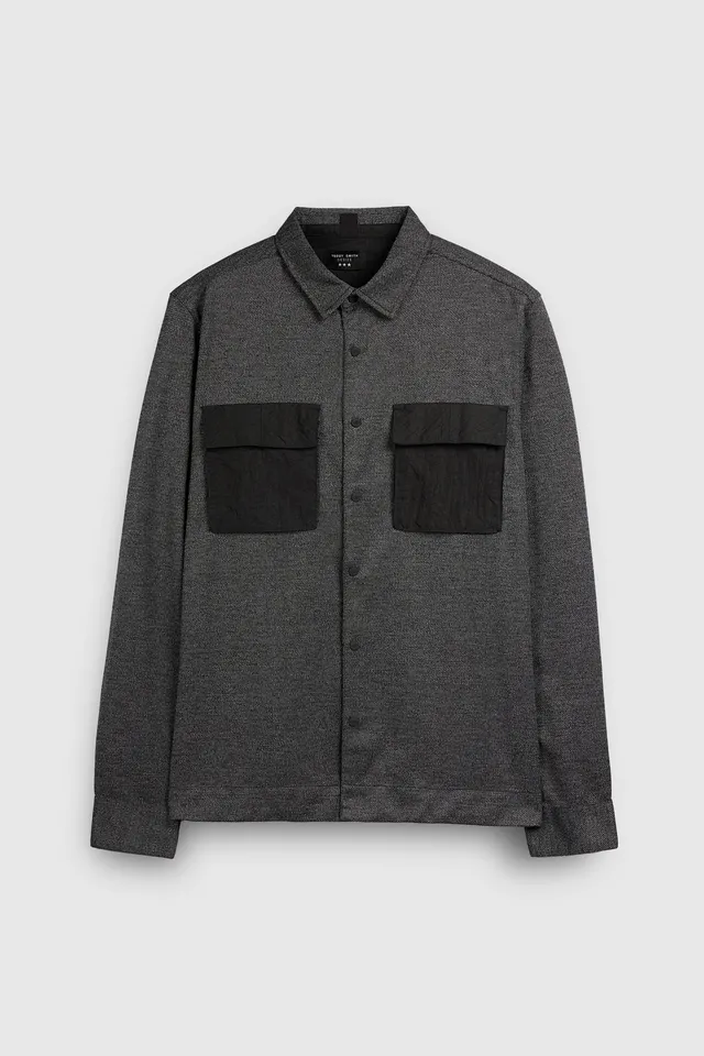 Teddy Smith C-William ML chemise homme noir coupe décontractée