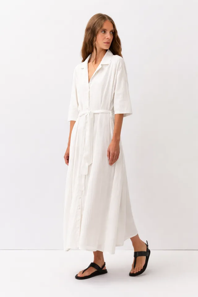 Diega Raclao robe longue blanche en coton