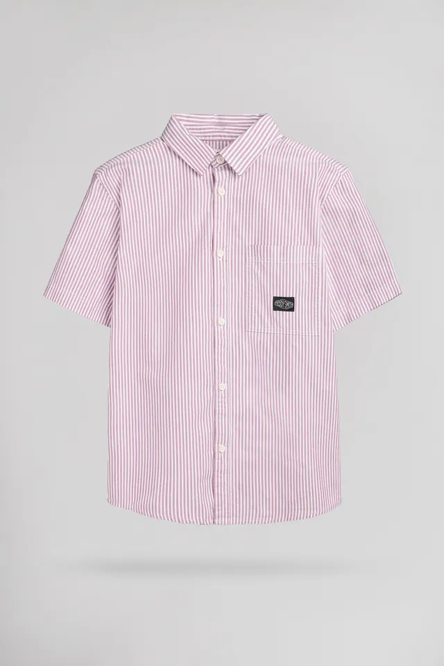 Teddy Smith C-Ox MC JR chemise garçon framboise rayures