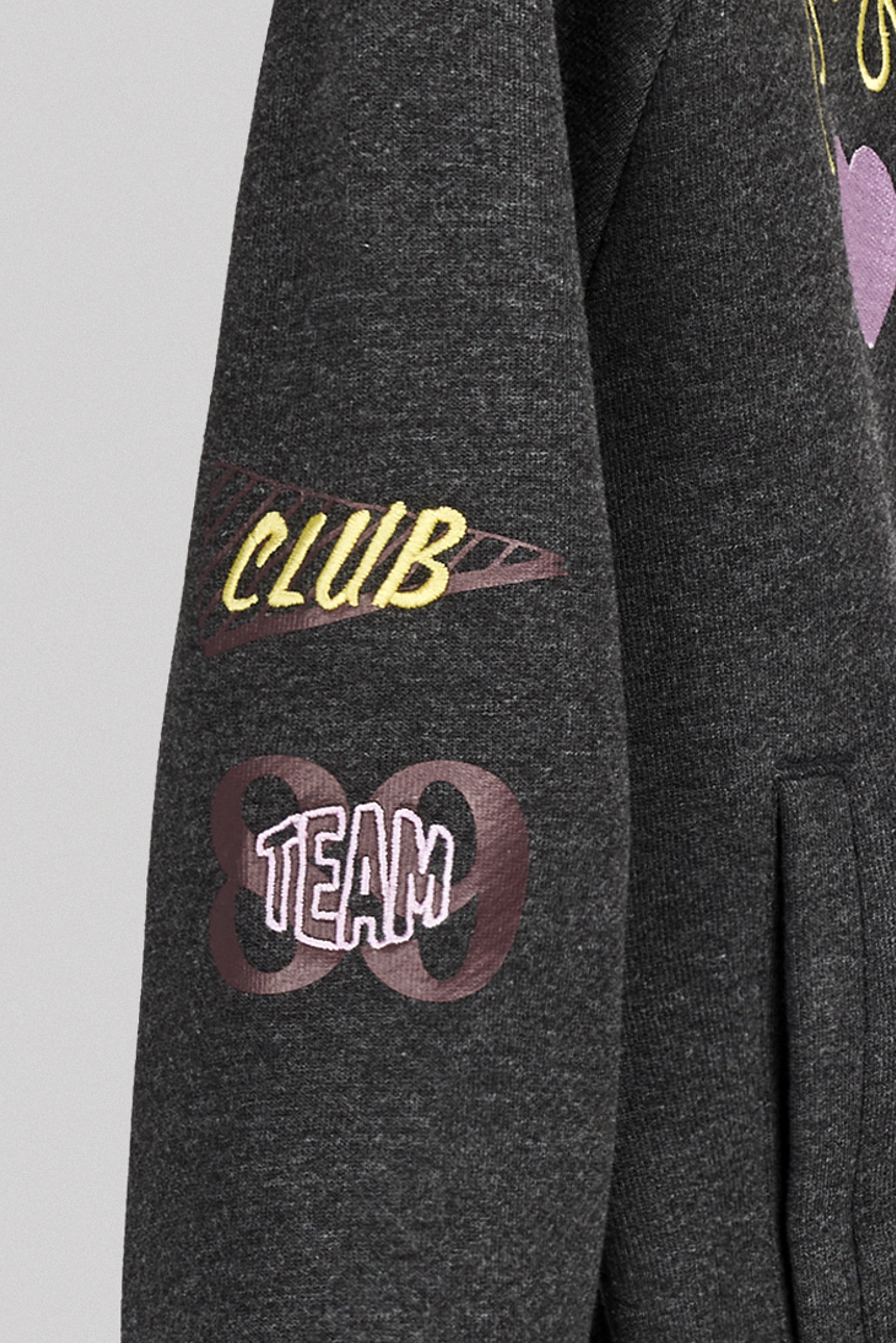 Teddy Smith G-Dian JR Gilet Fille Noir Chiné Brodé