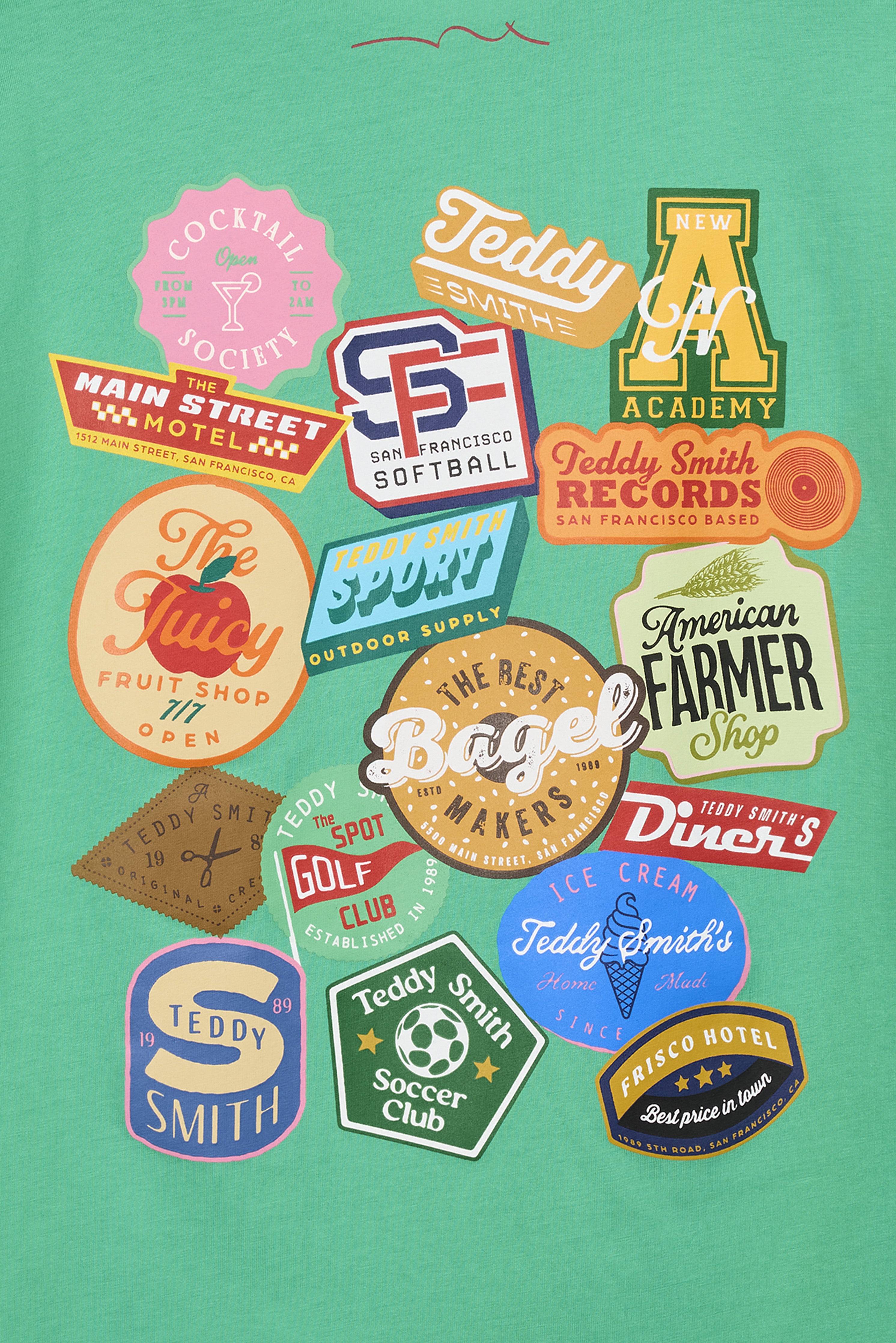 Teddy Smith T-Badge MC JR t-shirt enfant Candy Green badges
