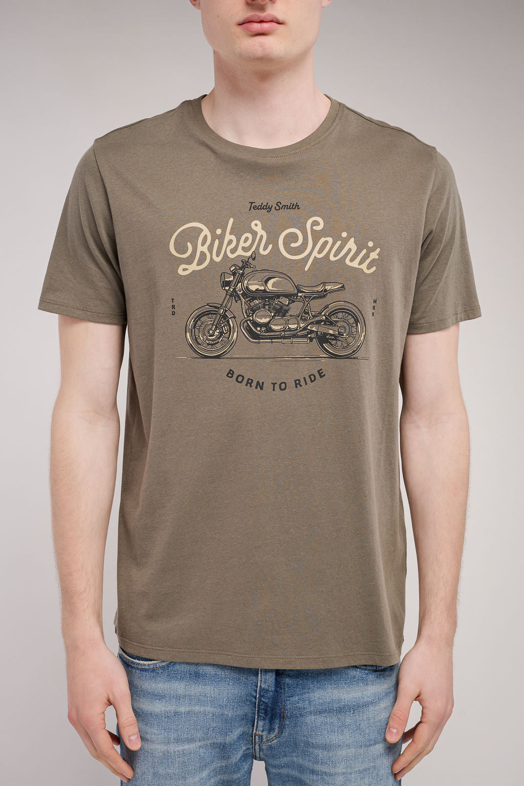 Teddy Smith T-Carso MC t-shirt kaki imprimé moto homme
