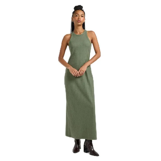 Lee Rib Tank Dress robe slim olive chiné coton