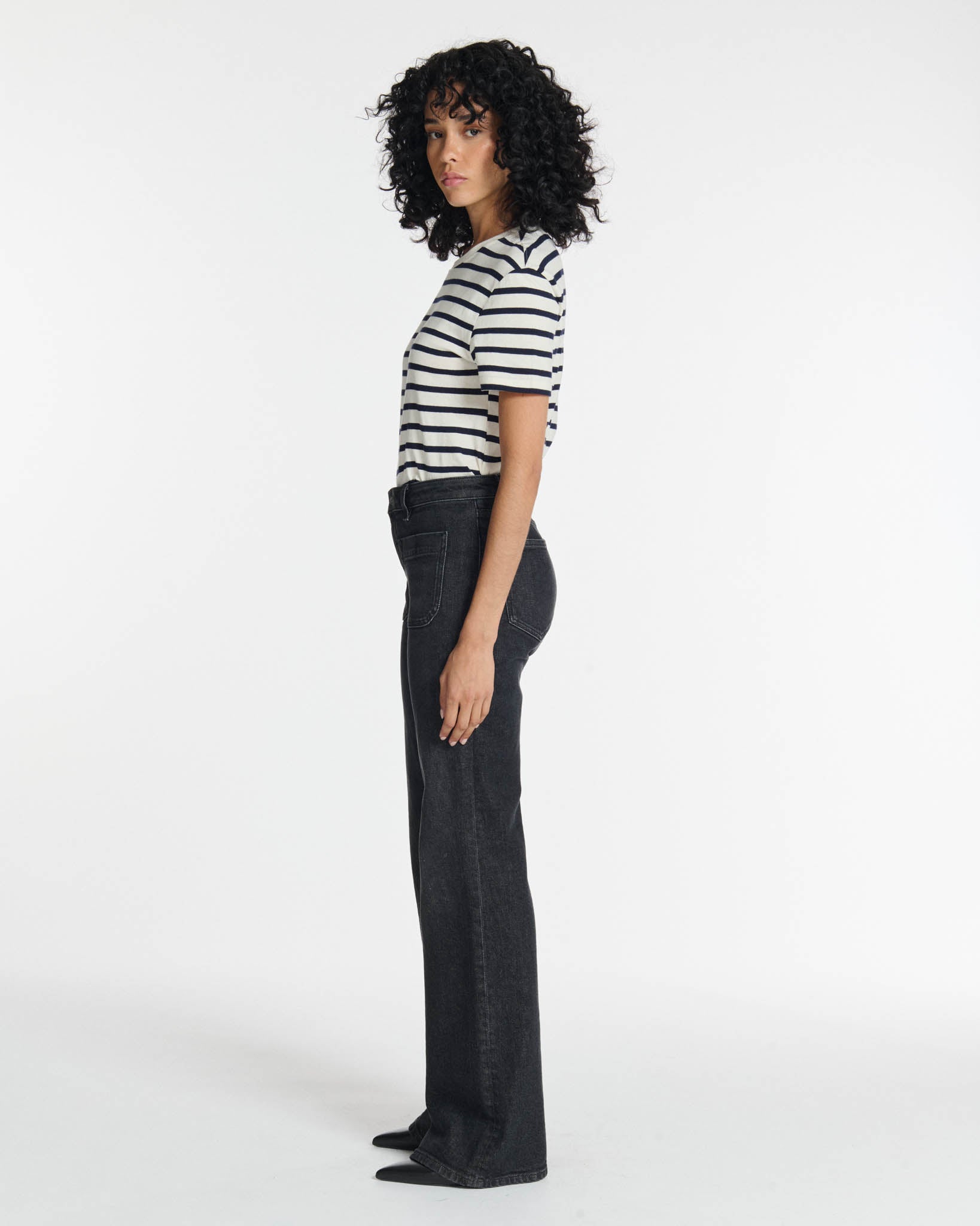 Labdip Nina BL 70 jean flare gris taille haute
