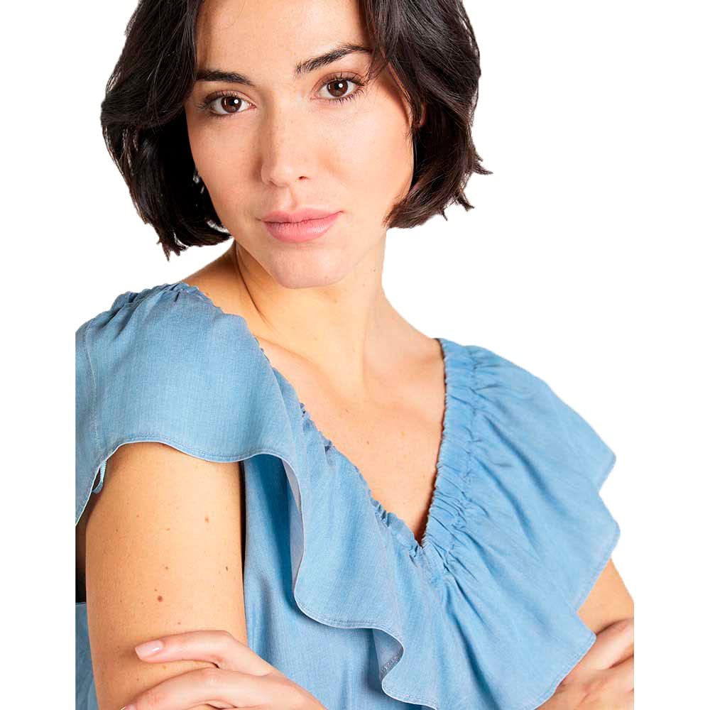 Lee Ruffle Tank débardeur femme XS bleu ciel fluide