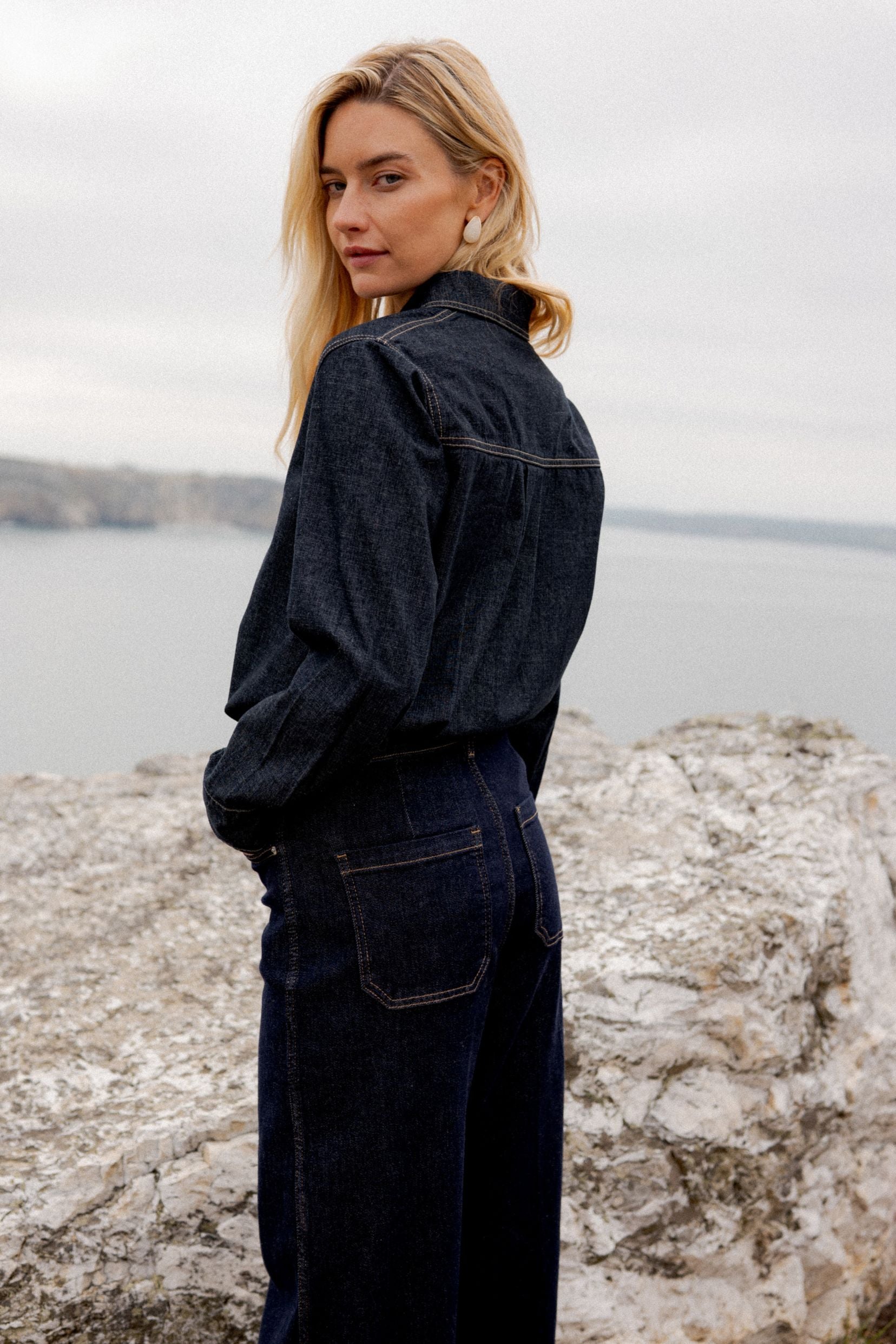 Maison Onado Mailys chemise denim coton coupe droite