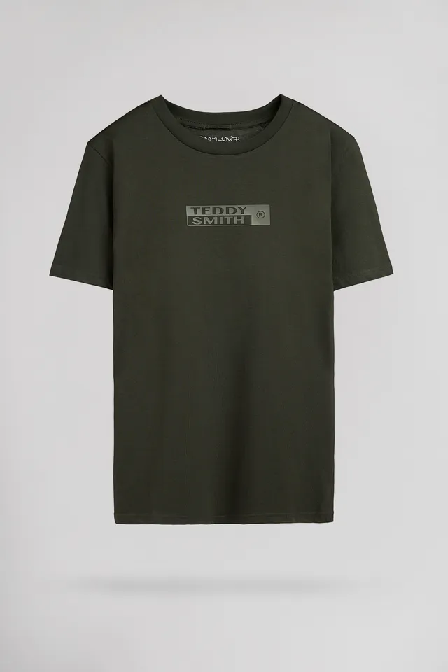 Teddy Smith T-John Mc t-shirt kaki col rond coton