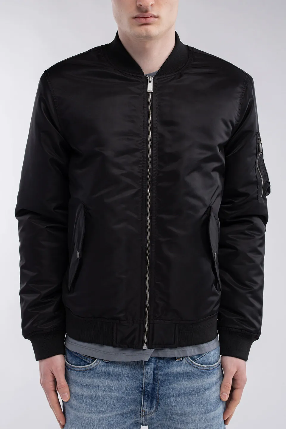 Teddy Smith B-MA1 blouson aviateur noir col bomber