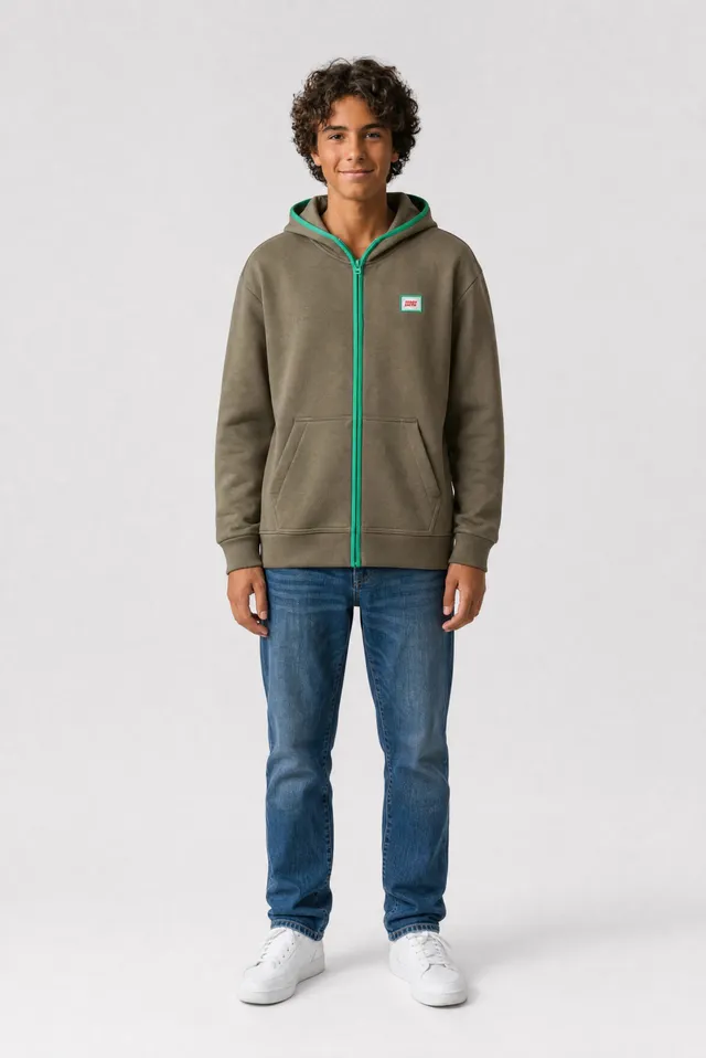Teddy Smith Giclass AS HZ JR gilet capuche garçon kaki