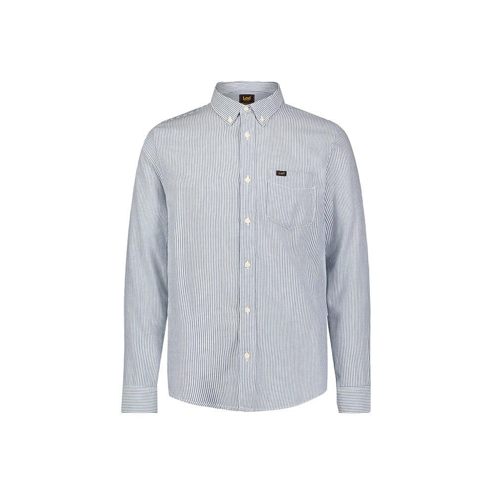 Lee Bueller chemise button down regular bleue coton homme