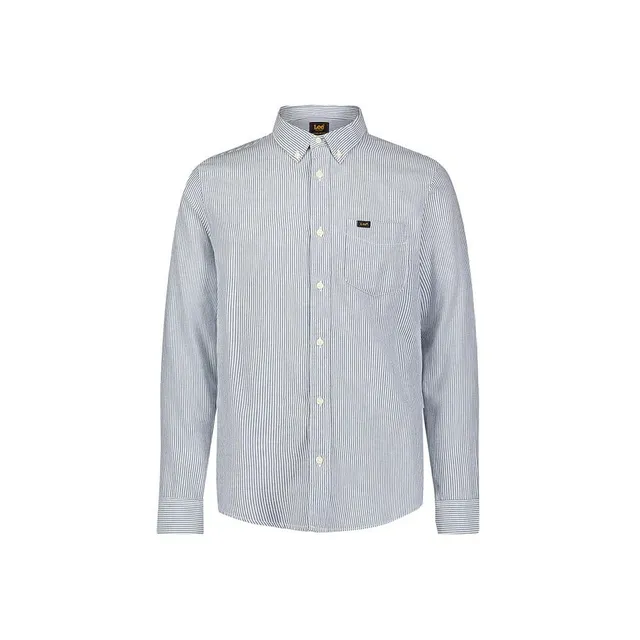 Lee Button Down chemise homme bleu rayé coton western