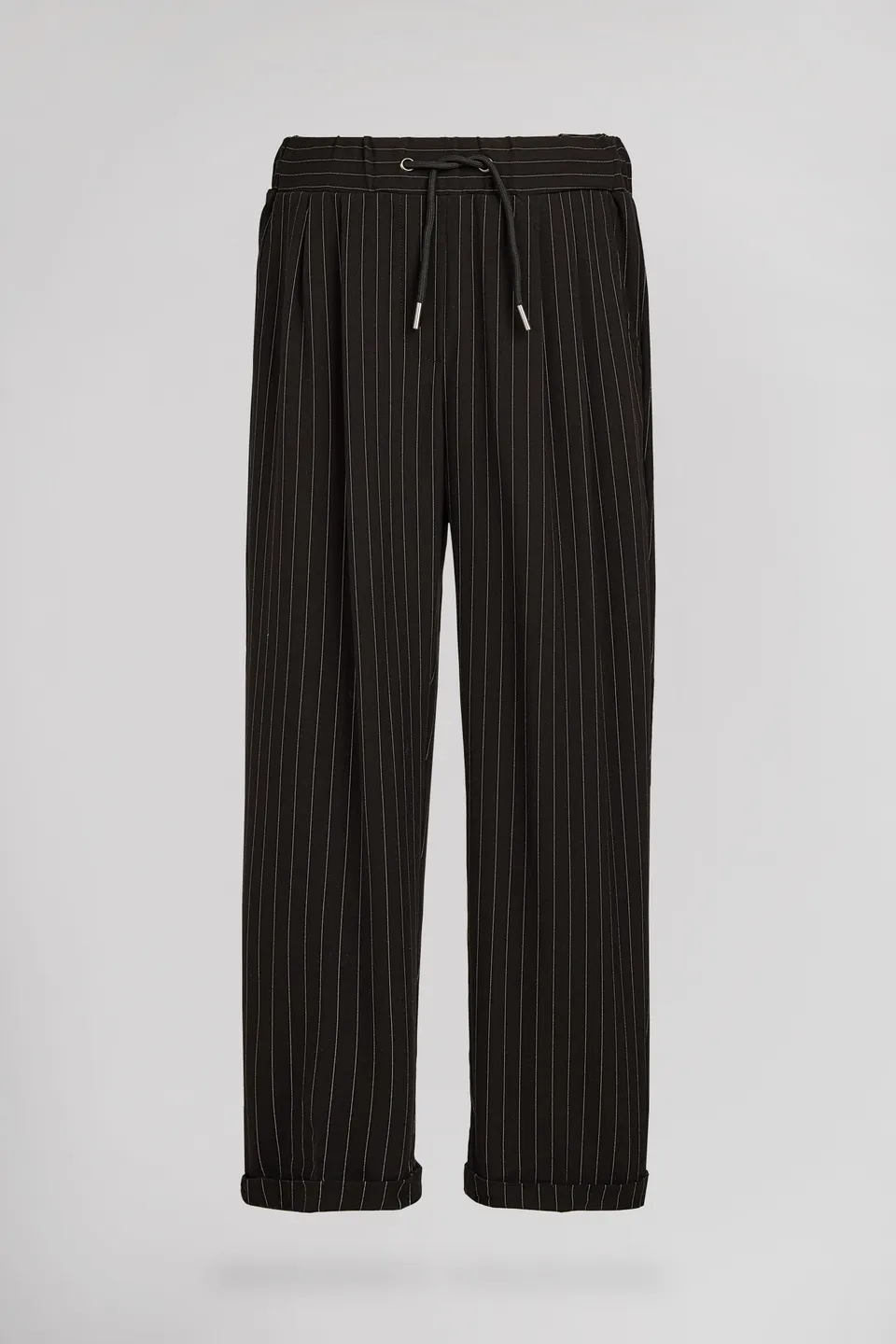Teddy Smith Rayé JR Pantalon Fille Noir À Rayures