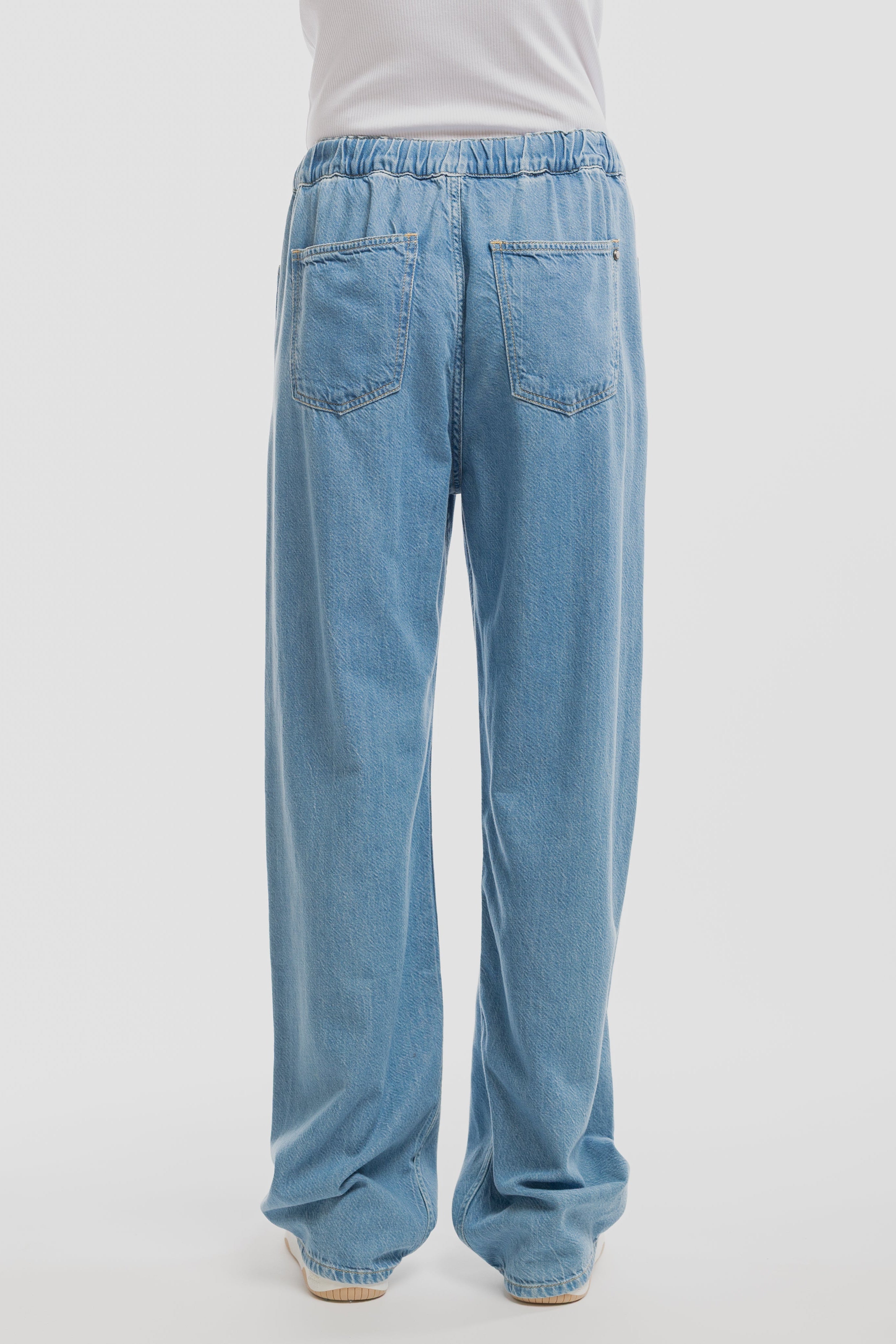 Teddy Smith P-Lily pantalon large indigo clair fluide