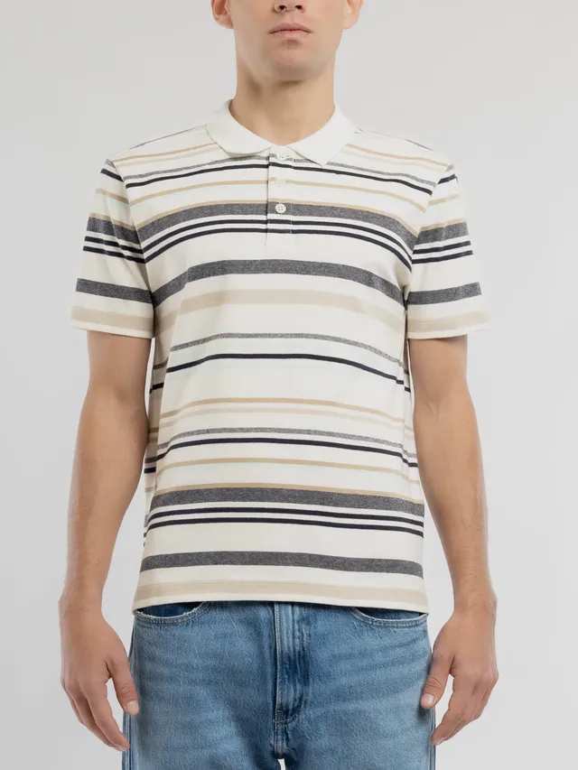 Teddy Smith P-Roy MC polo rayé blanc homme