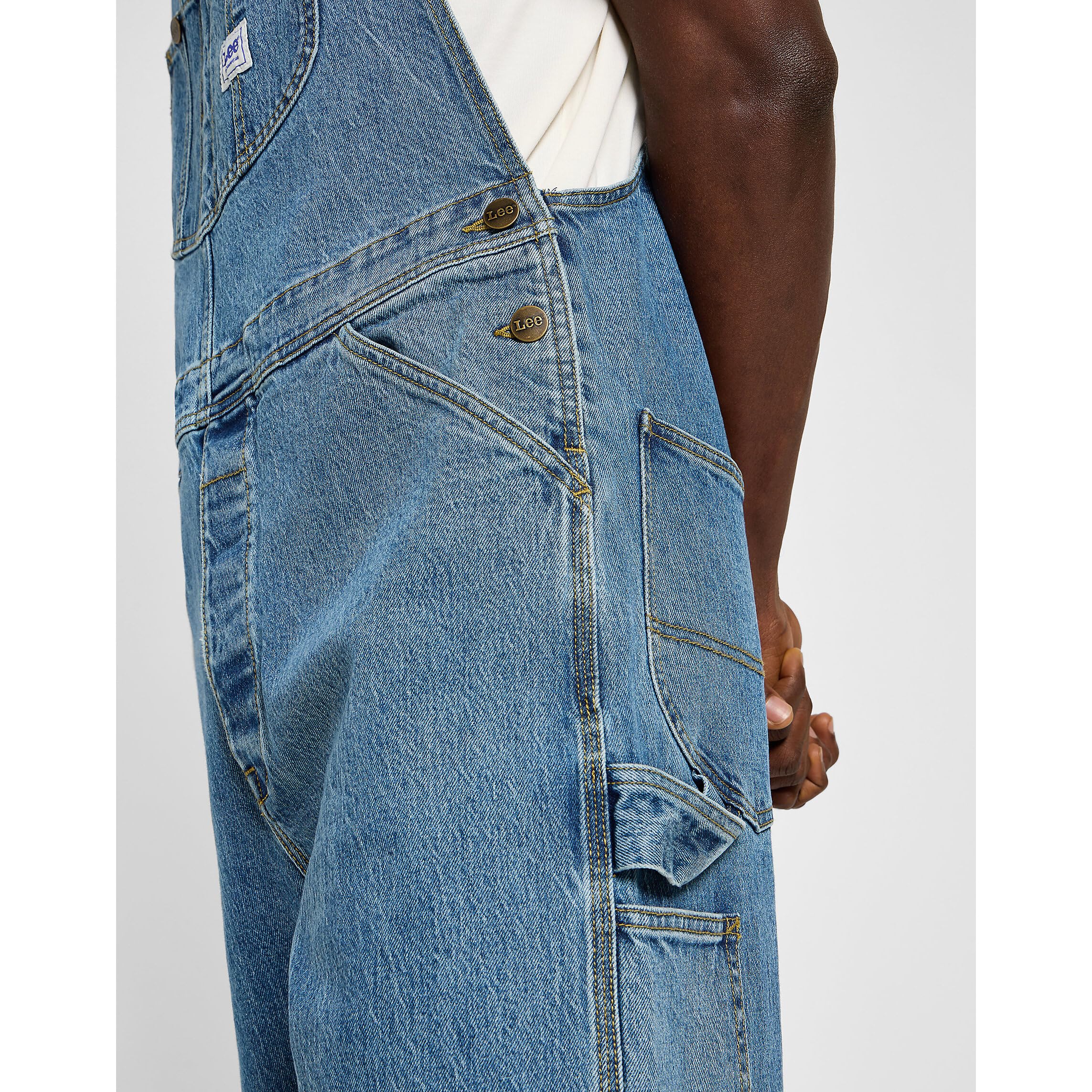 Lee Bib pantalon homme chino délavage Mid Wash
