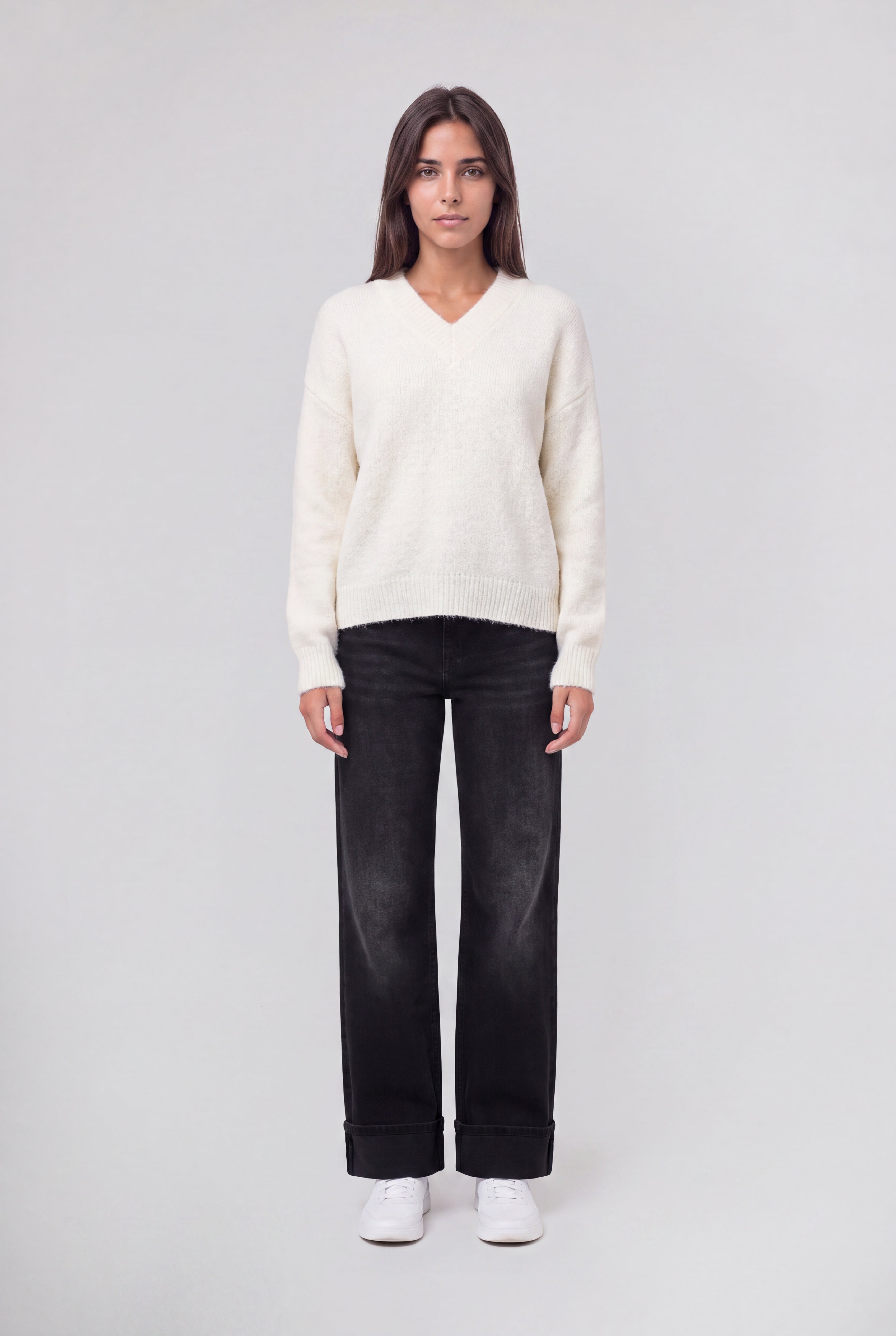 Teddy Smith P-Keith Middle pull oversize blanc cassé laine