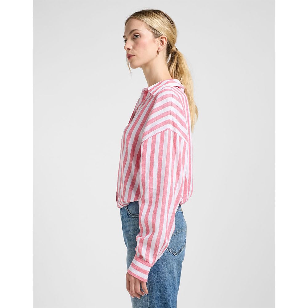 Lee Elasticated Shirt chemise slim femme XL rayures roses