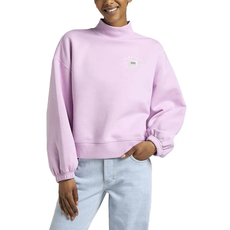 Lee Highneck Volume Sleeve sweat femme violet