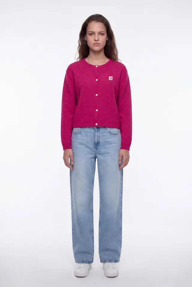 Teddy Smith G-Amelia Gilet Fushia Chiné Femme