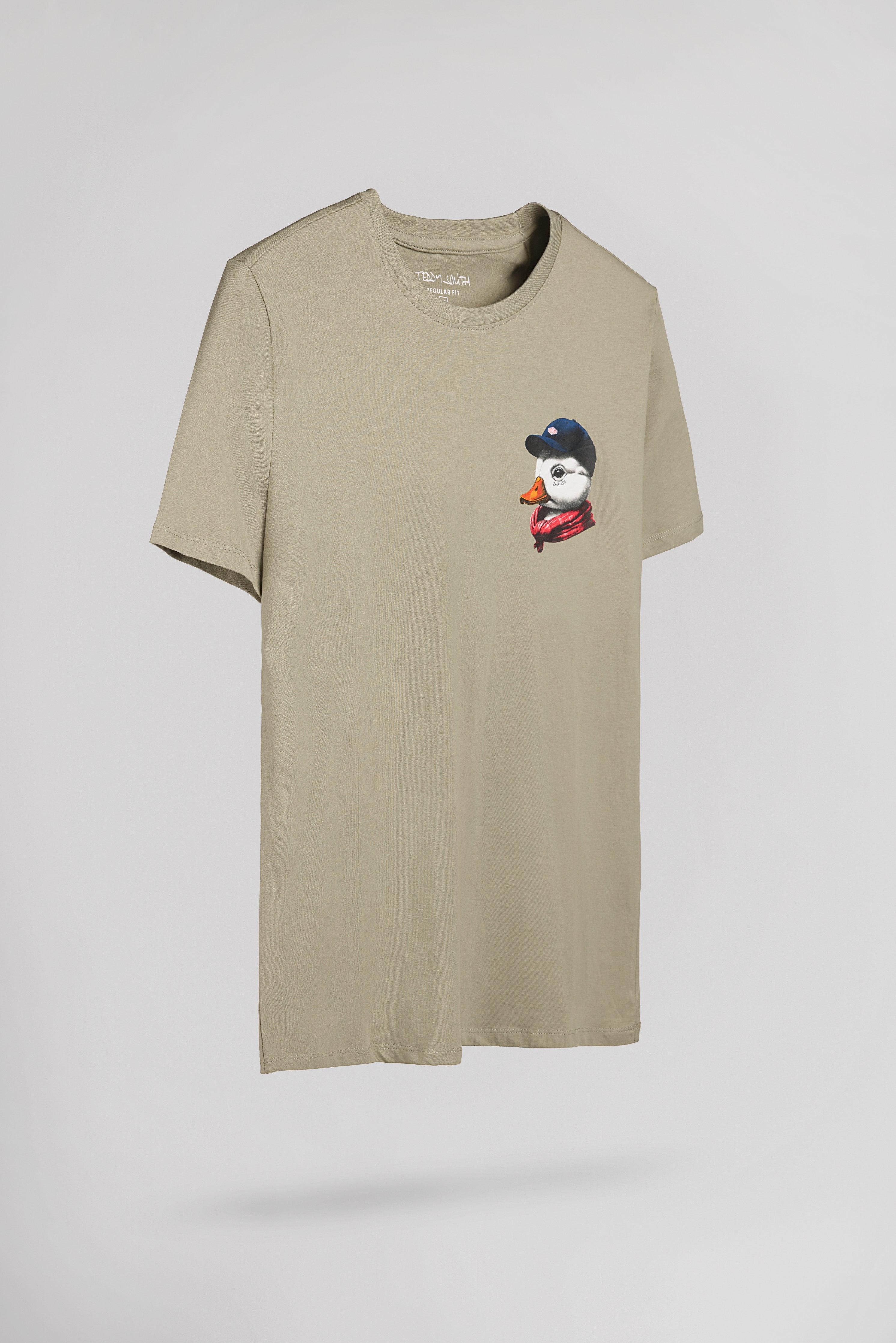 Teddy Smith T-Duck t-shirt bleach kaki homme col rond