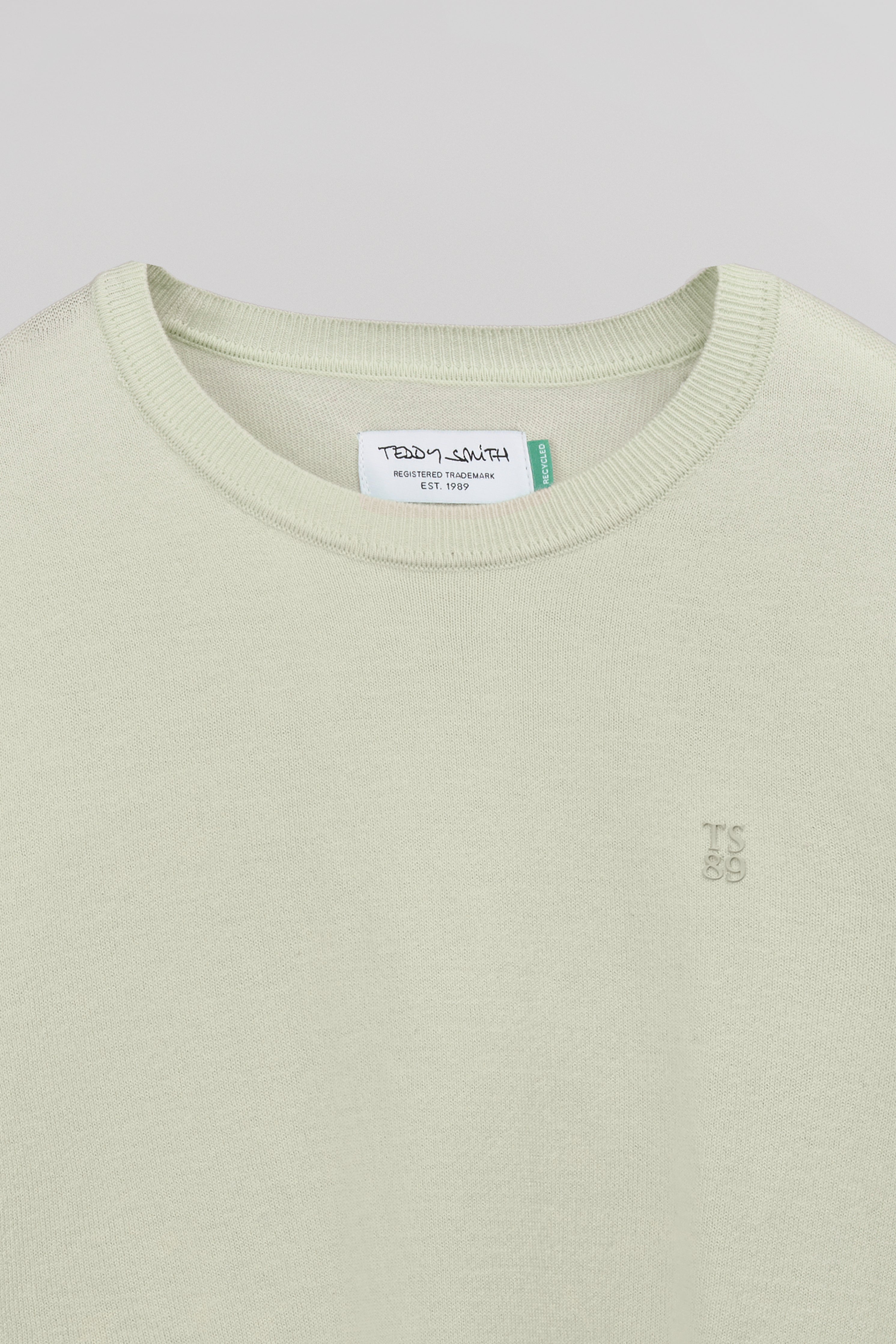 Teddy Smith P-Martino pull col rond vert nacré homme slim