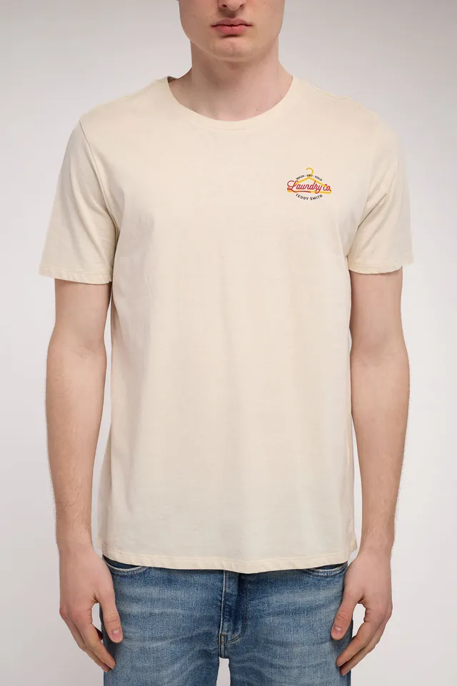Teddy Smith T-Laundry T-shirt col rond crème