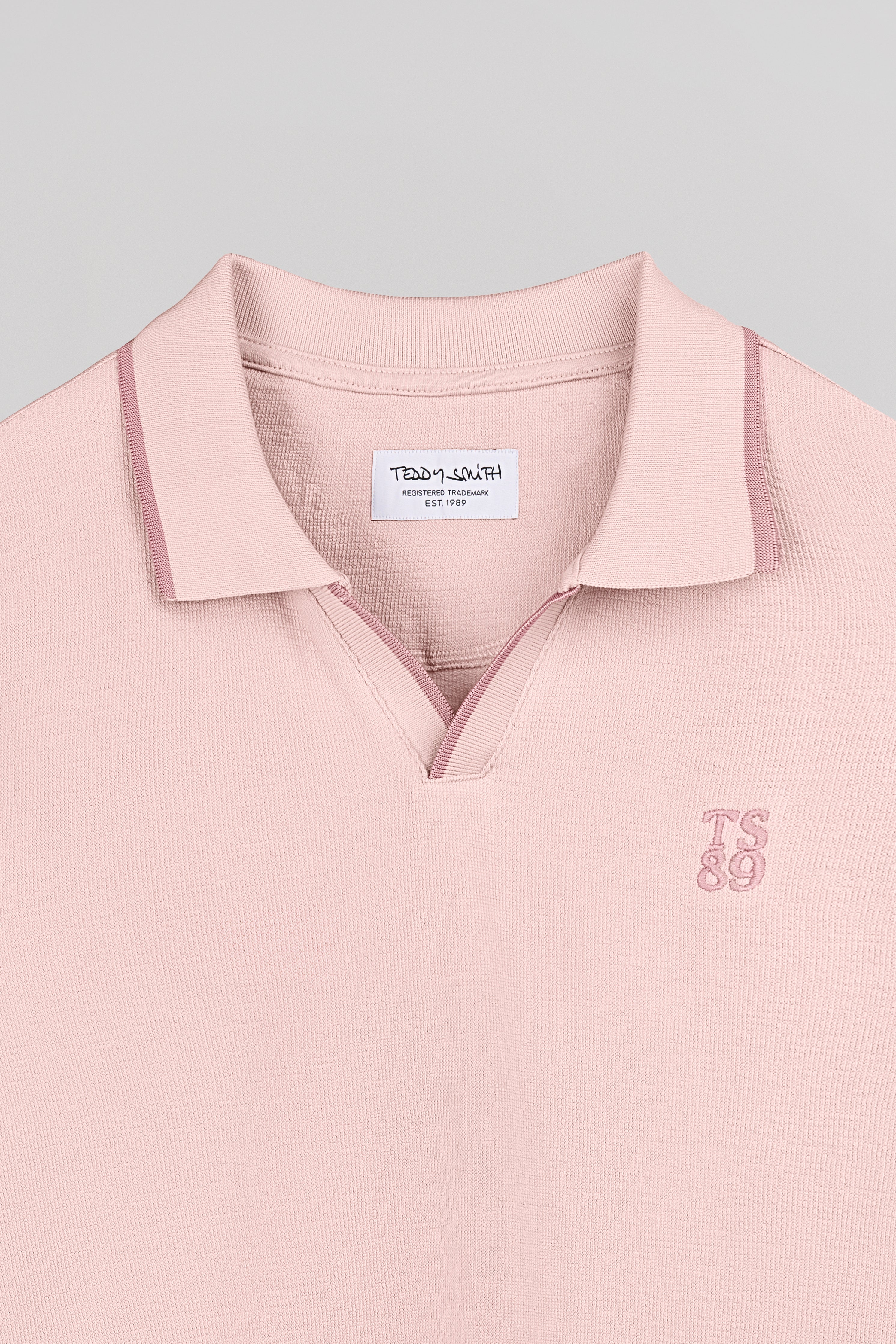 Teddy Smith P-Soner polo éponge homme rose pastel coton