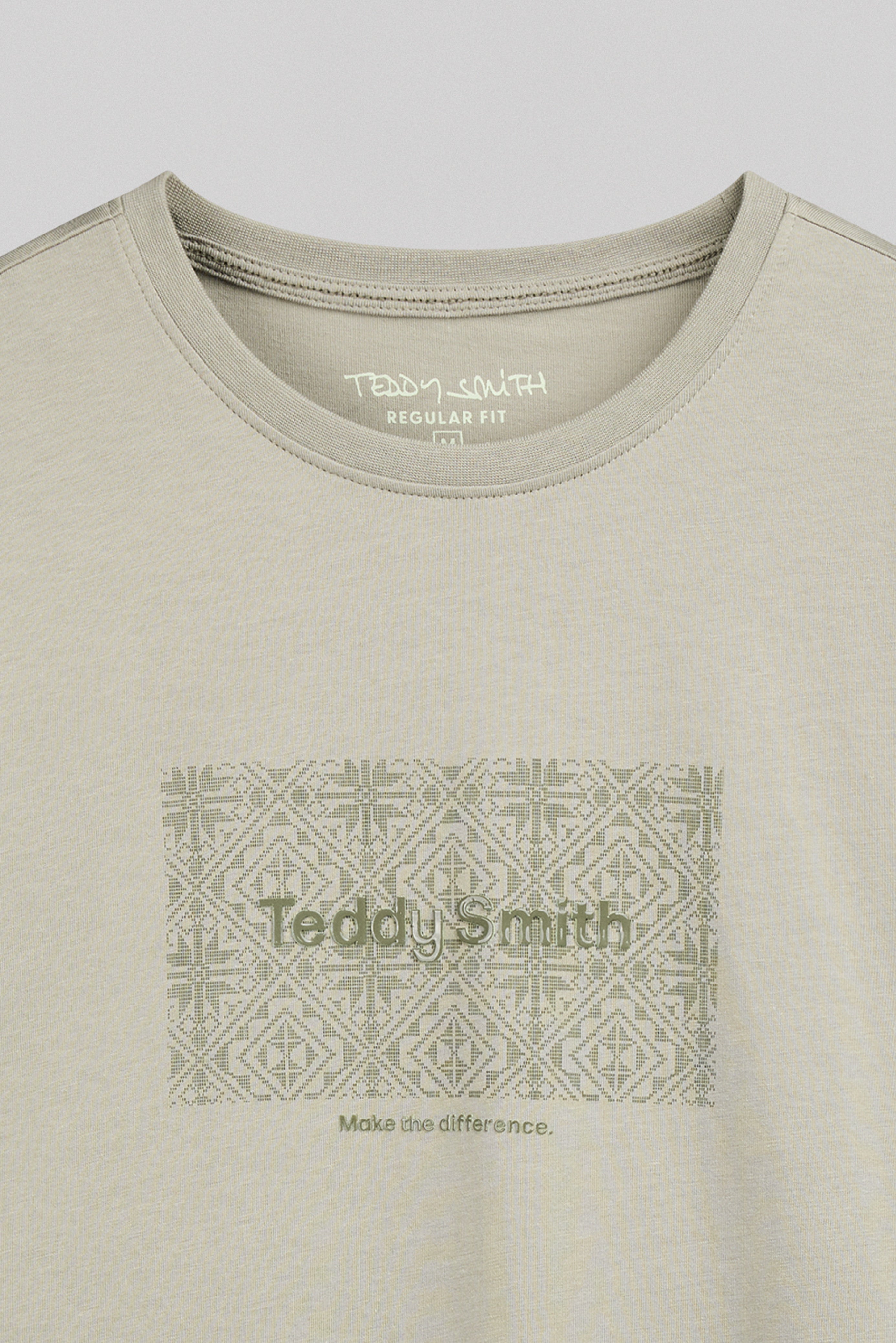 Teddy Smith T-Ares MC t-shirt Bleach Kaki coton