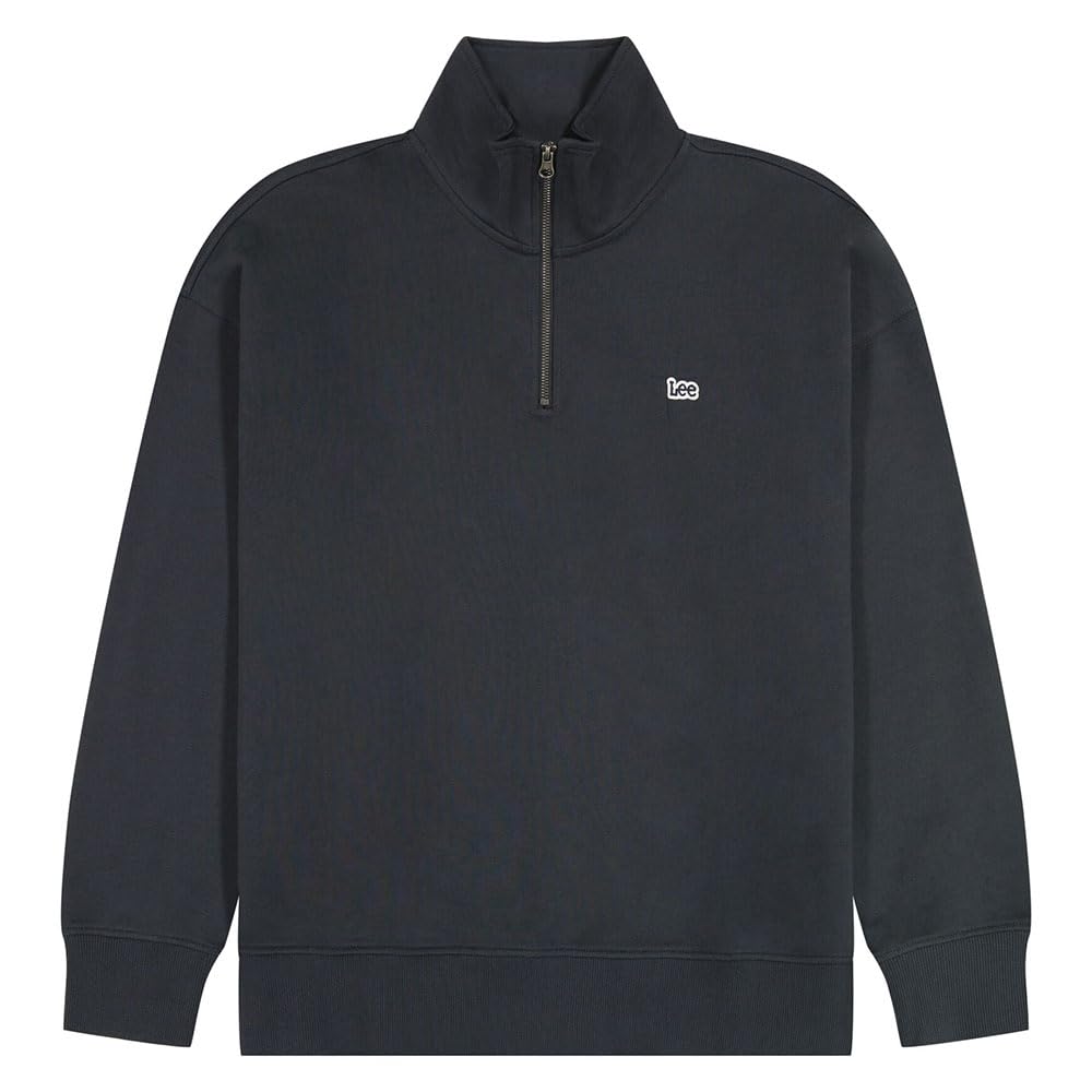 Lee Half Zip Sweatshirt sweat homme noir délavé L coton