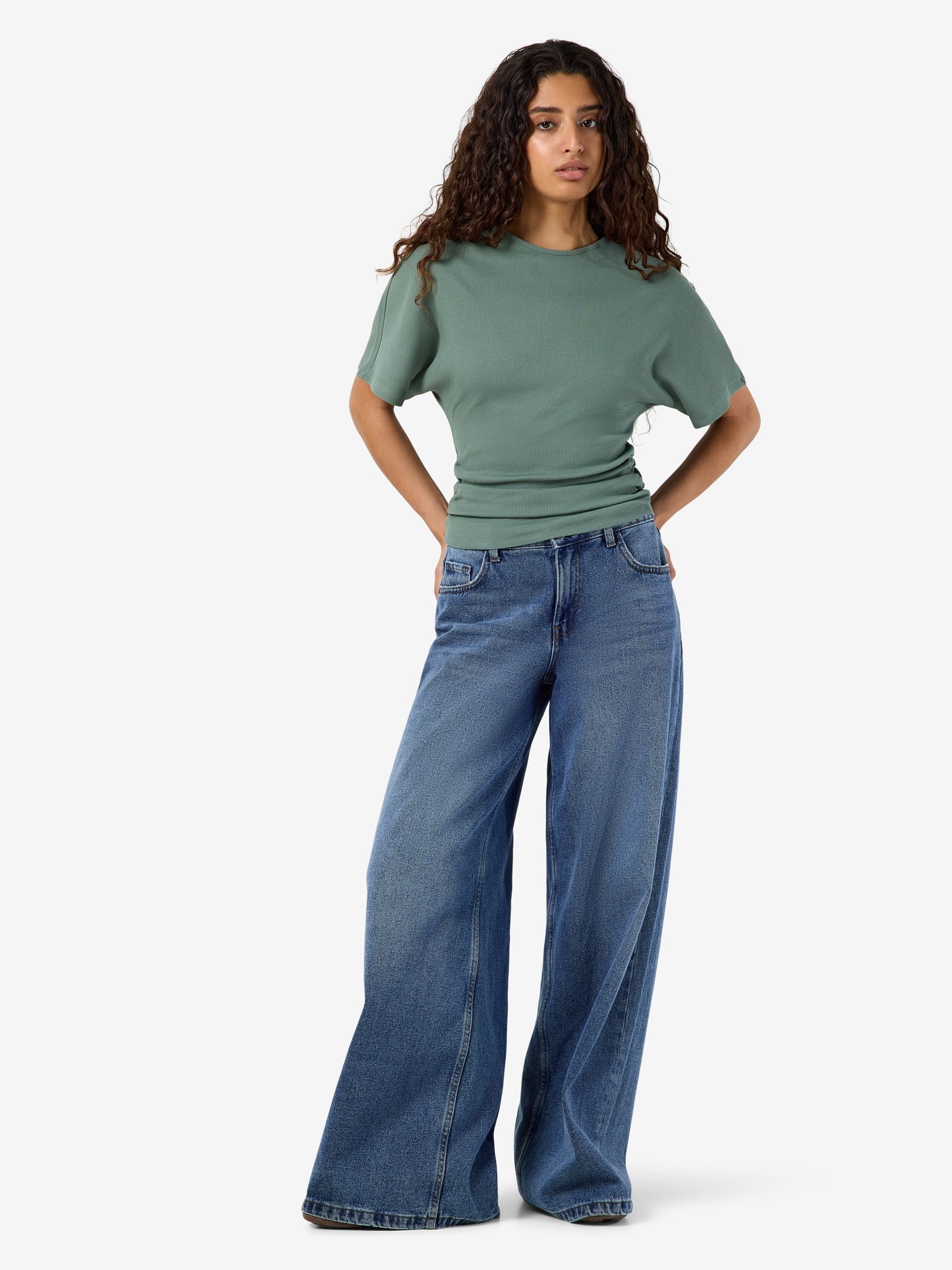 Noisy May Abbi t-shirt coton bio froncé