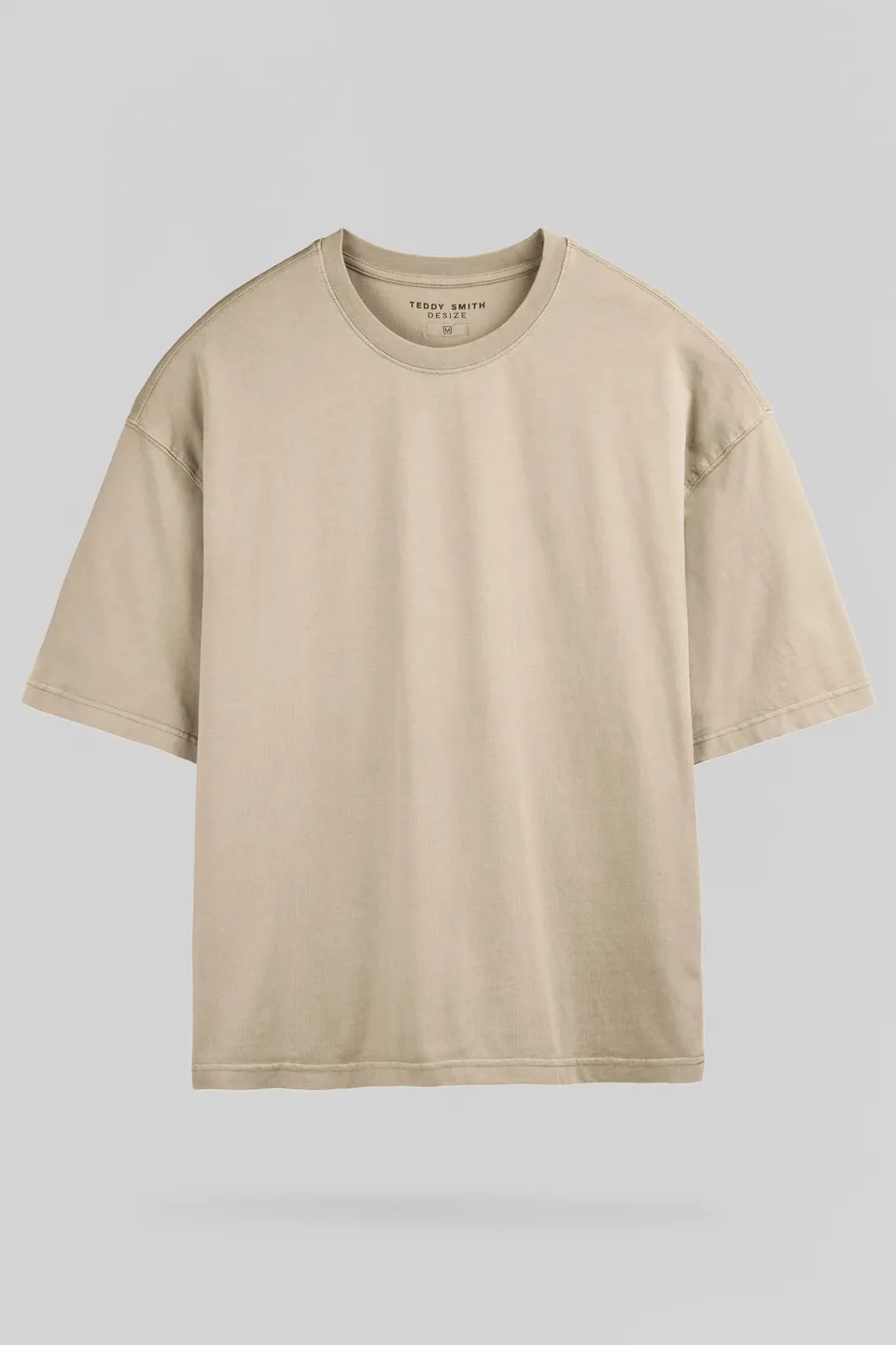 Teddy Smith T-Essential T-Shirt Beige Lin Oversize Coton
