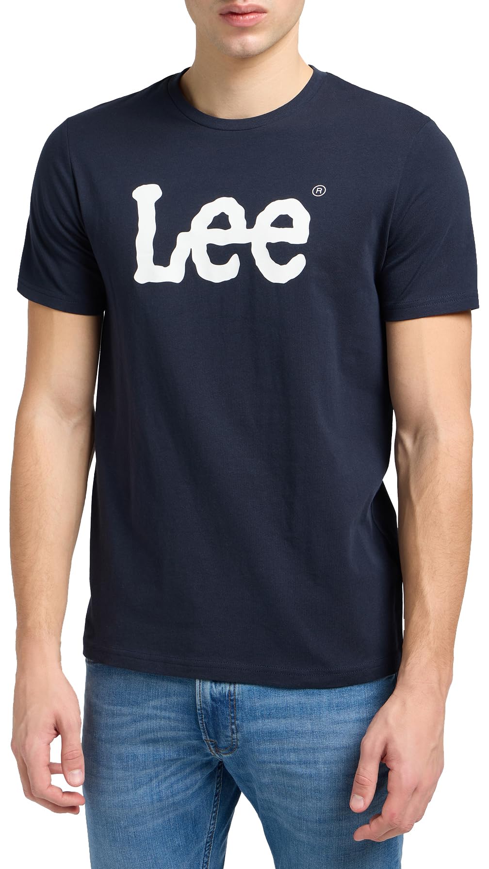 Lee Wobbly Logo Tee t-shirt Navy Drop coton