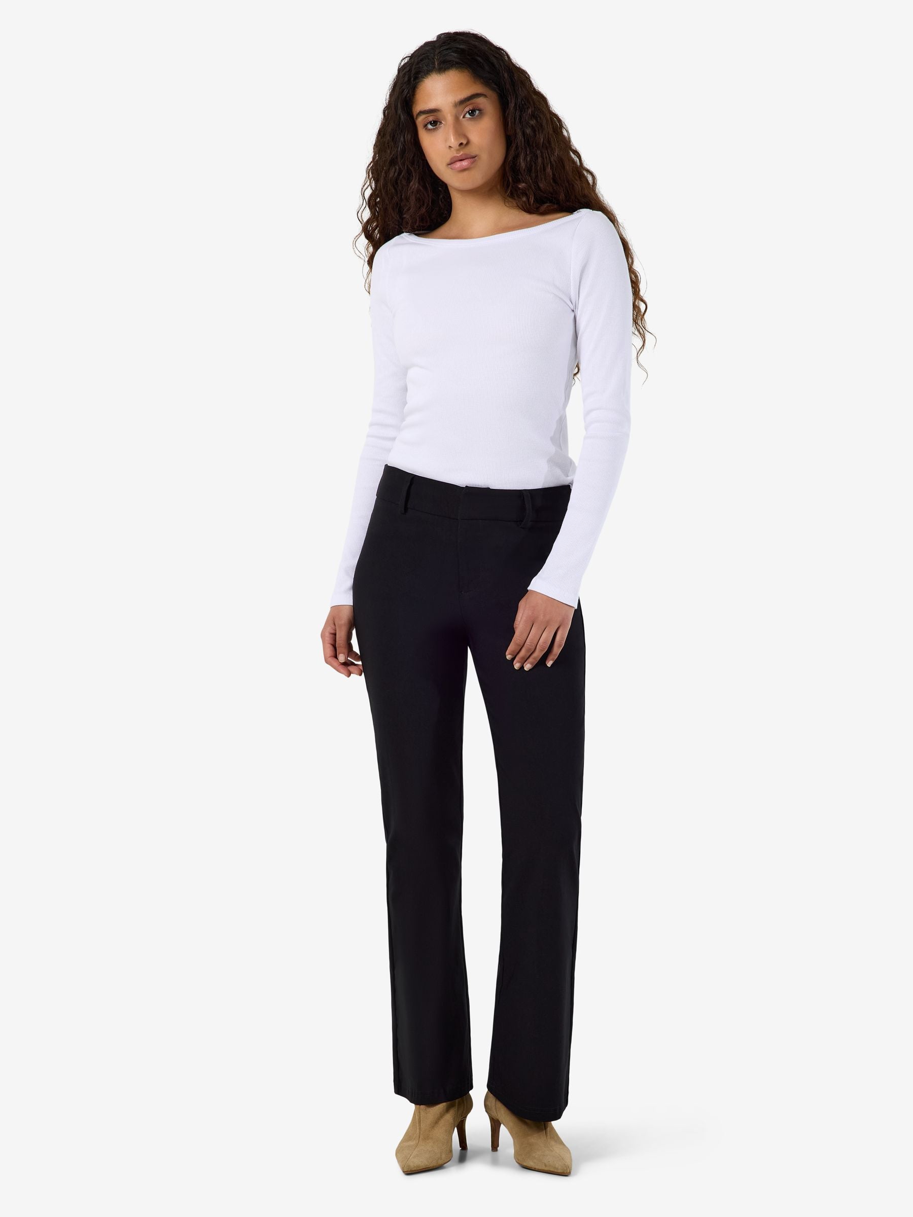 Noisy May Wayne pantalon 7/8 jambe large taille classique