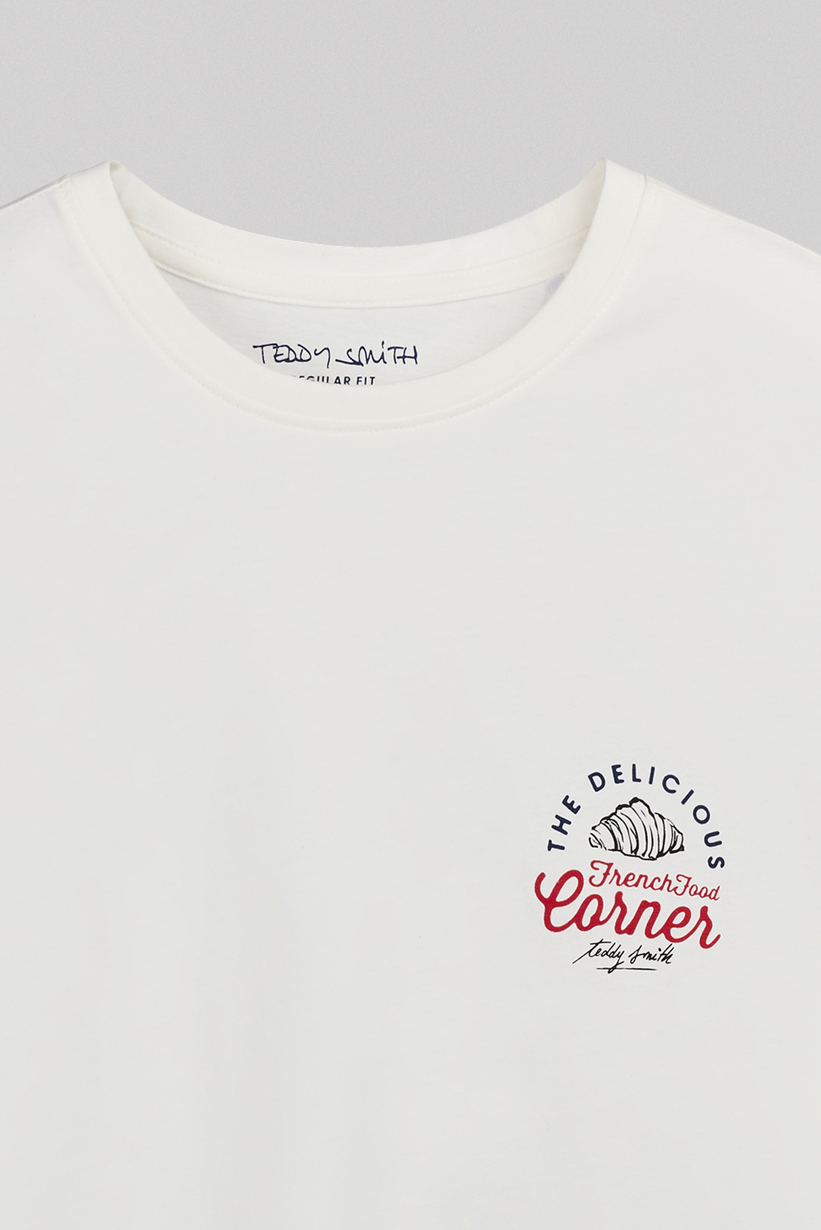 Teddy Smith T-Corner MC t-shirt homme blanc imprimé café