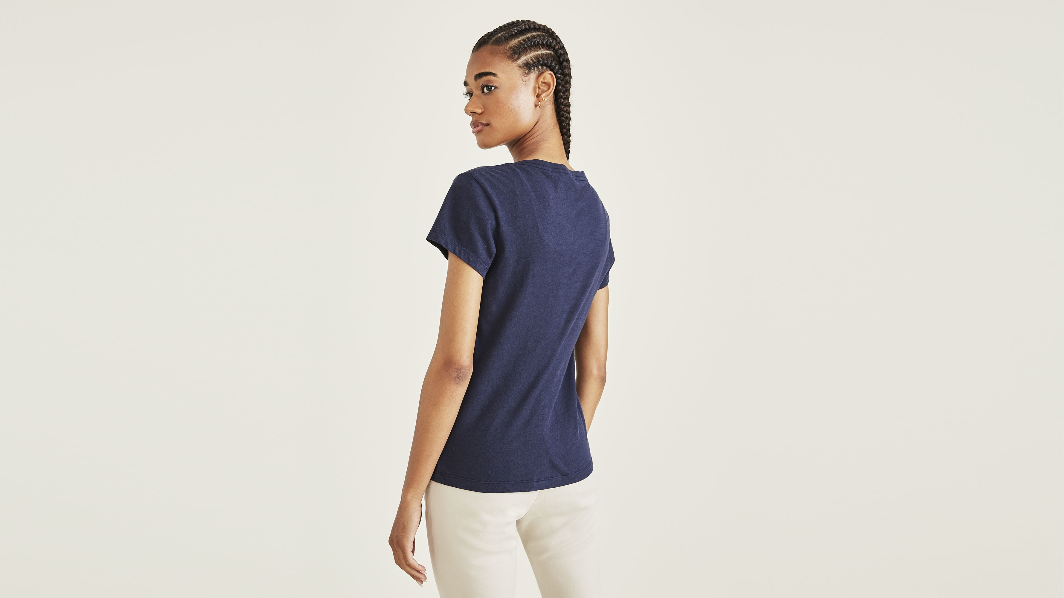 Dockers Favorite t-shirt col V femme bleu marine