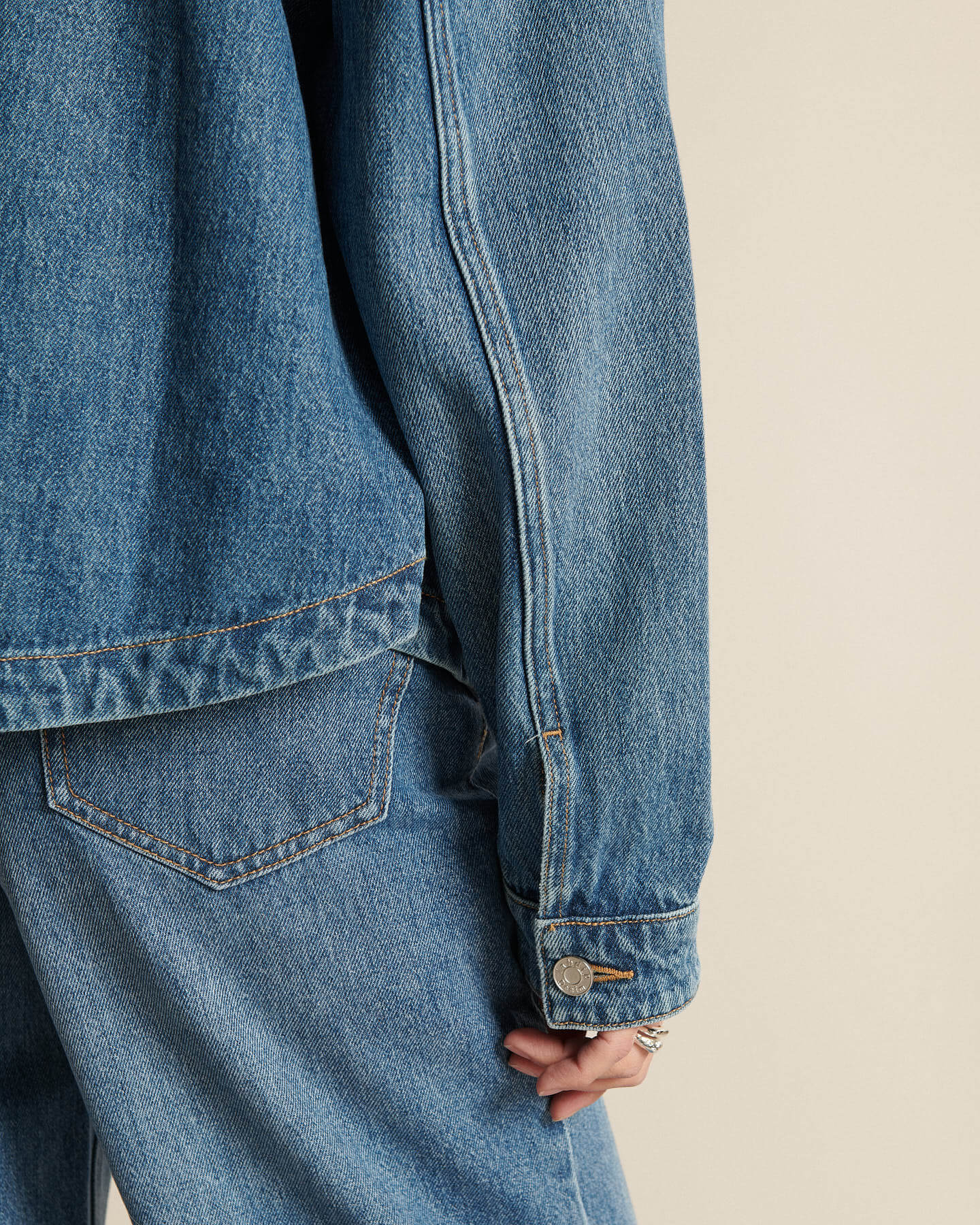 Labdip Betty IN 30 Mid Blue veste worker jean bleu ample