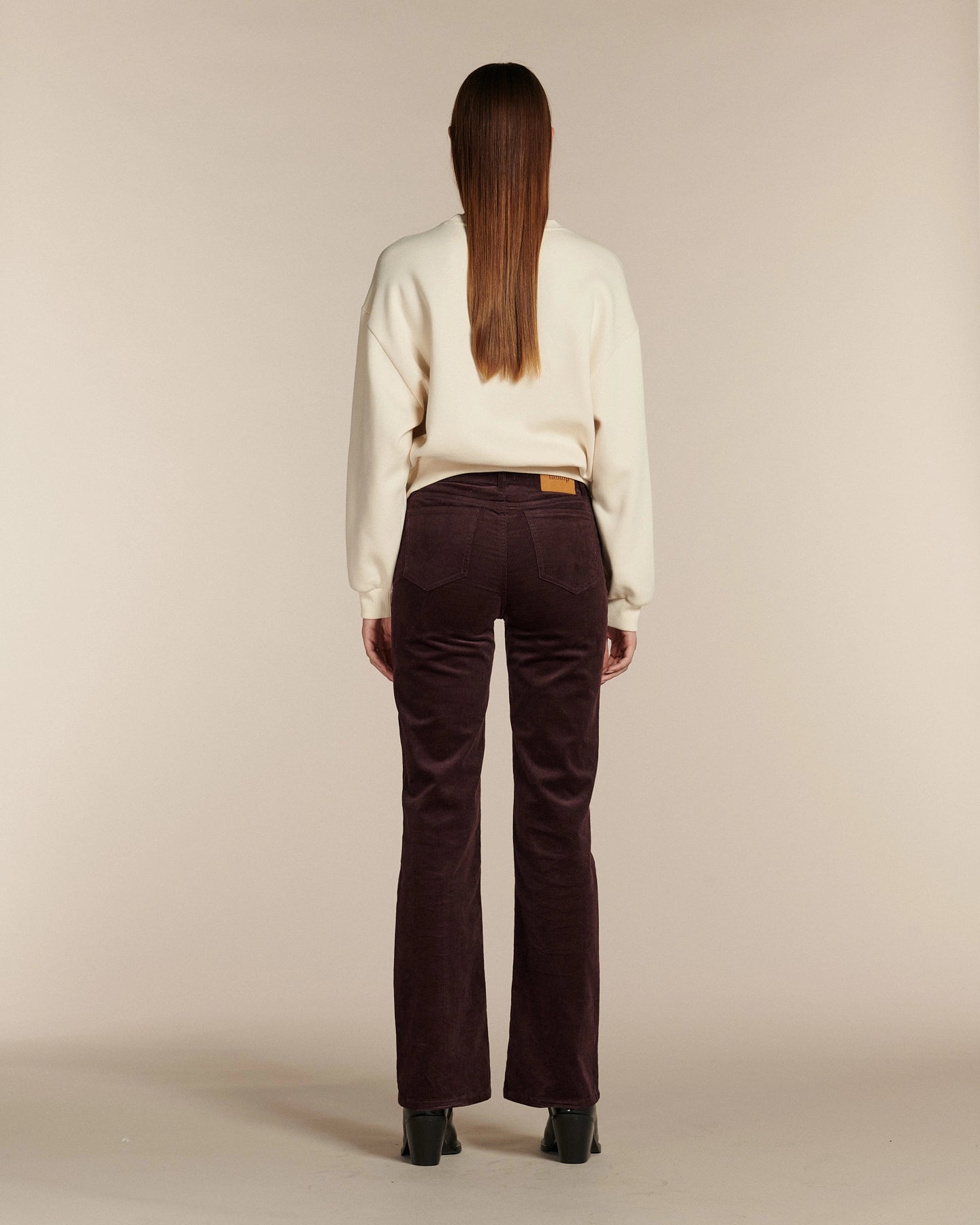 Labdip Nikky Velvet Berry pantalon flare taille mi-haute