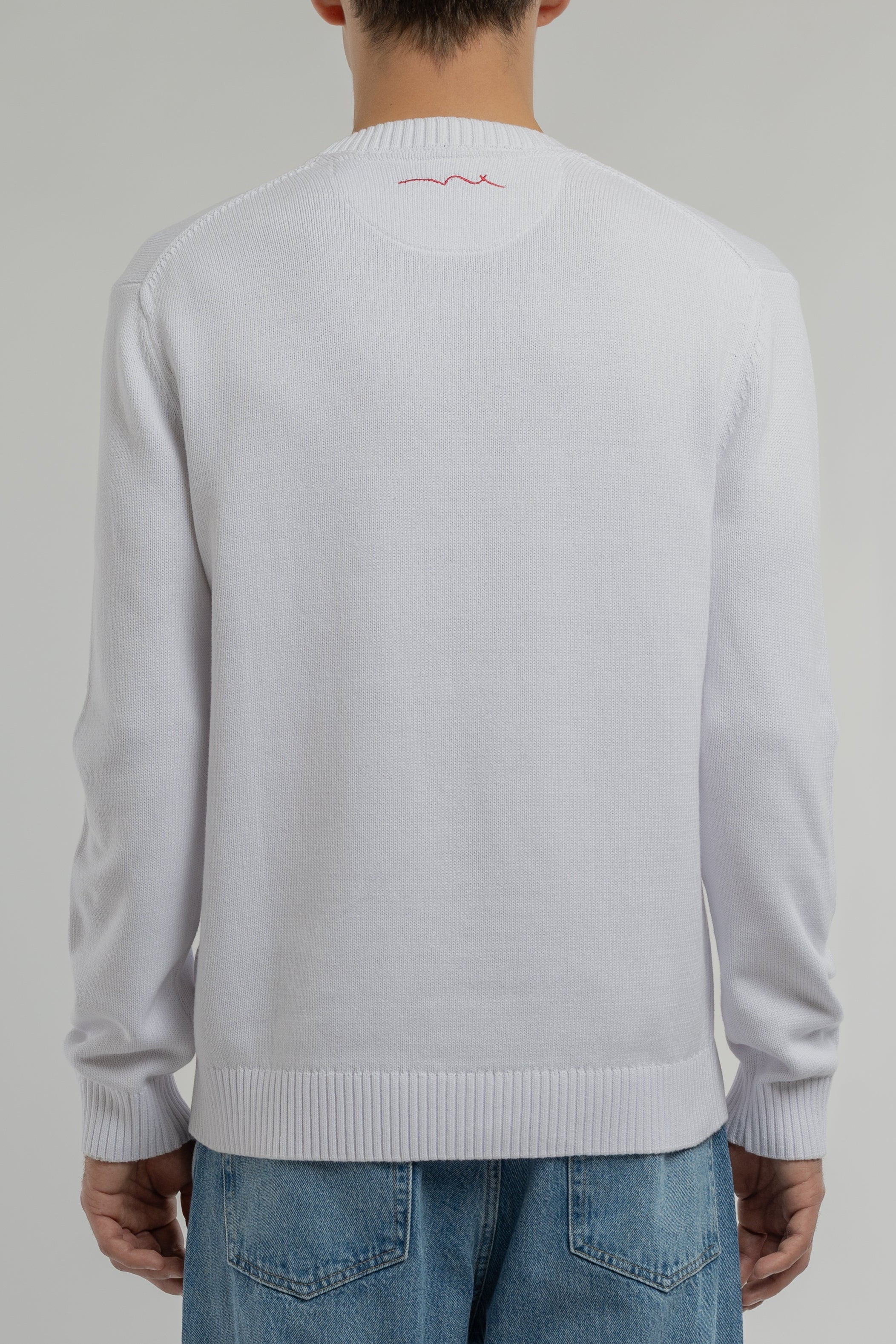 Teddy Smith P-Jimmy pull col rond blanc coton homme