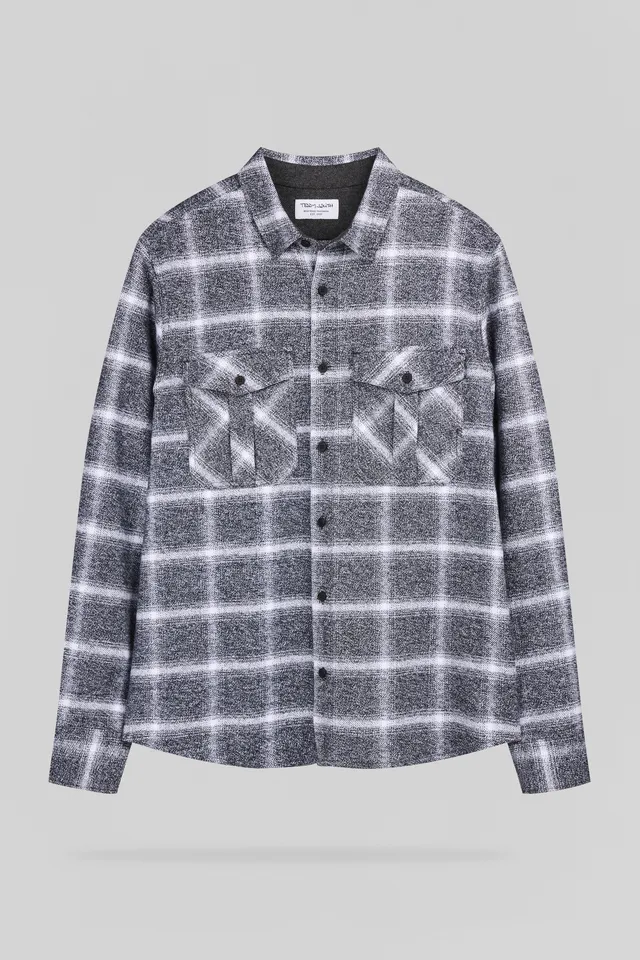 Teddy Smith C-Peak chemise carreaux homme mélange black coton