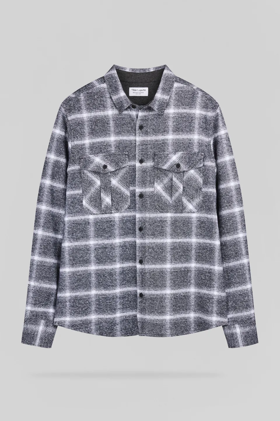 Teddy Smith C-Peak chemise carreaux homme mélange black coton