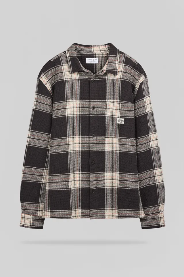 Teddy Smith C-Structure ML chemise carreaux marron homme