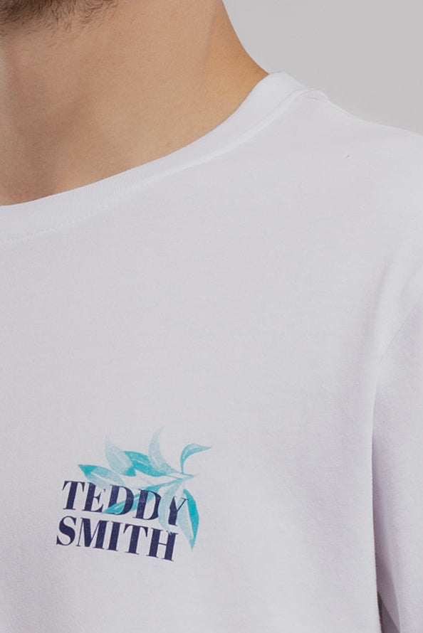 Teddy Smith T-Land t-shirt blanc col rond homme