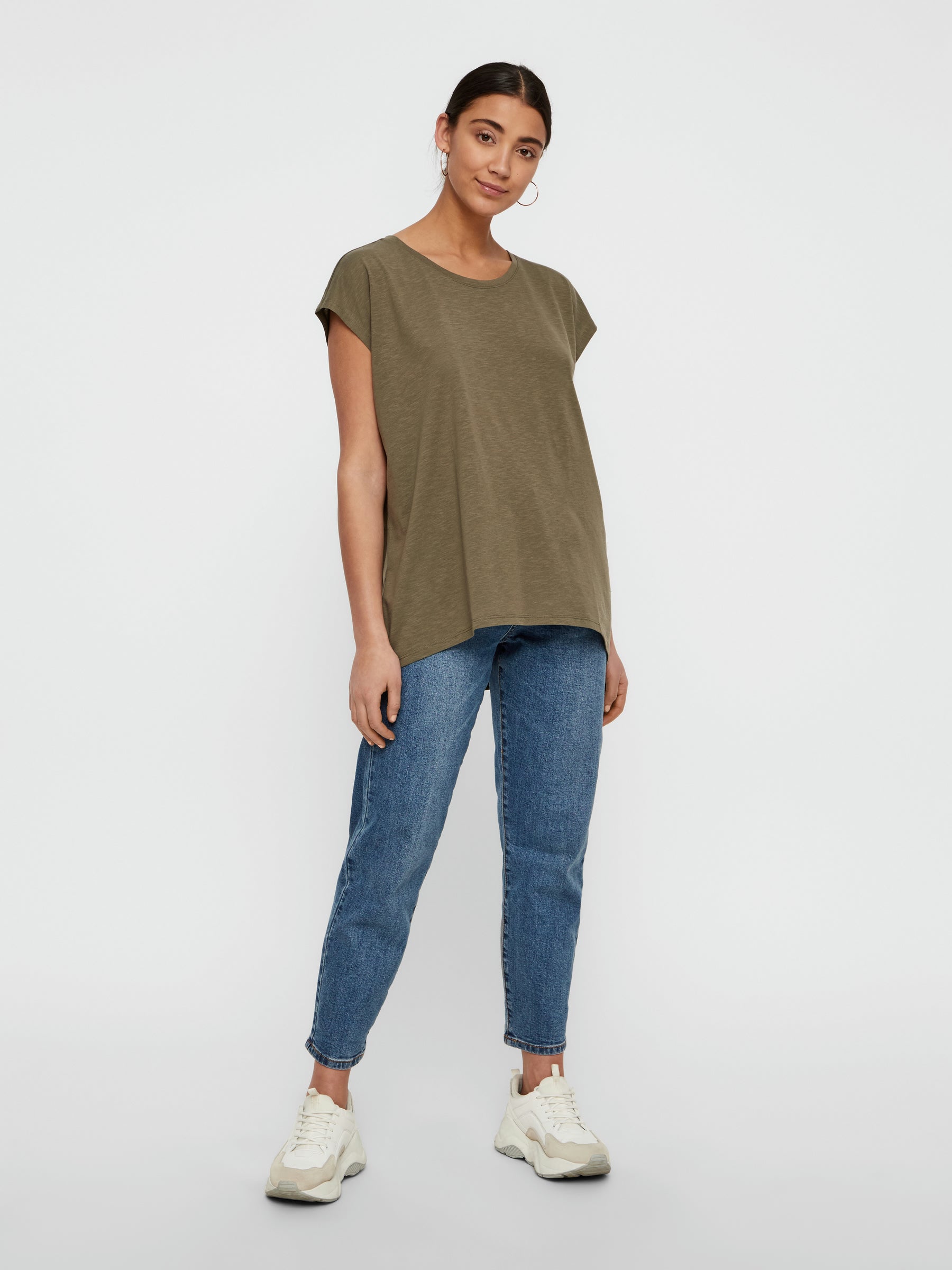 Noisy May t-shirt oversize col rond dos long