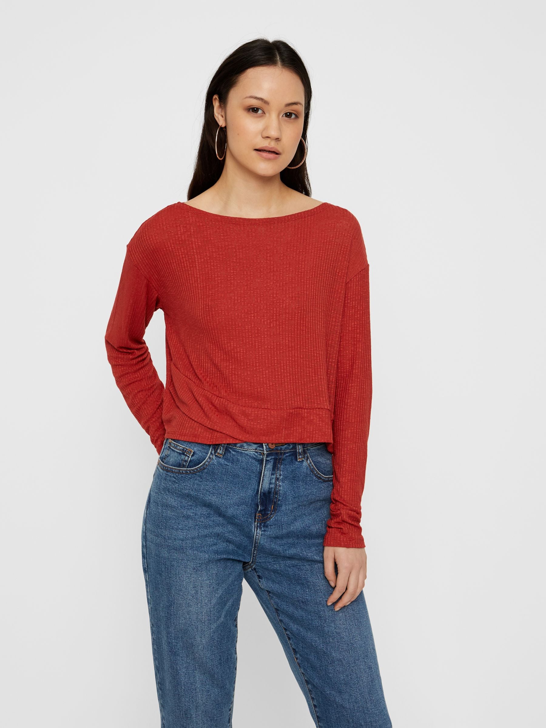 Noisy May blouse croisée manches longues col rond stretch